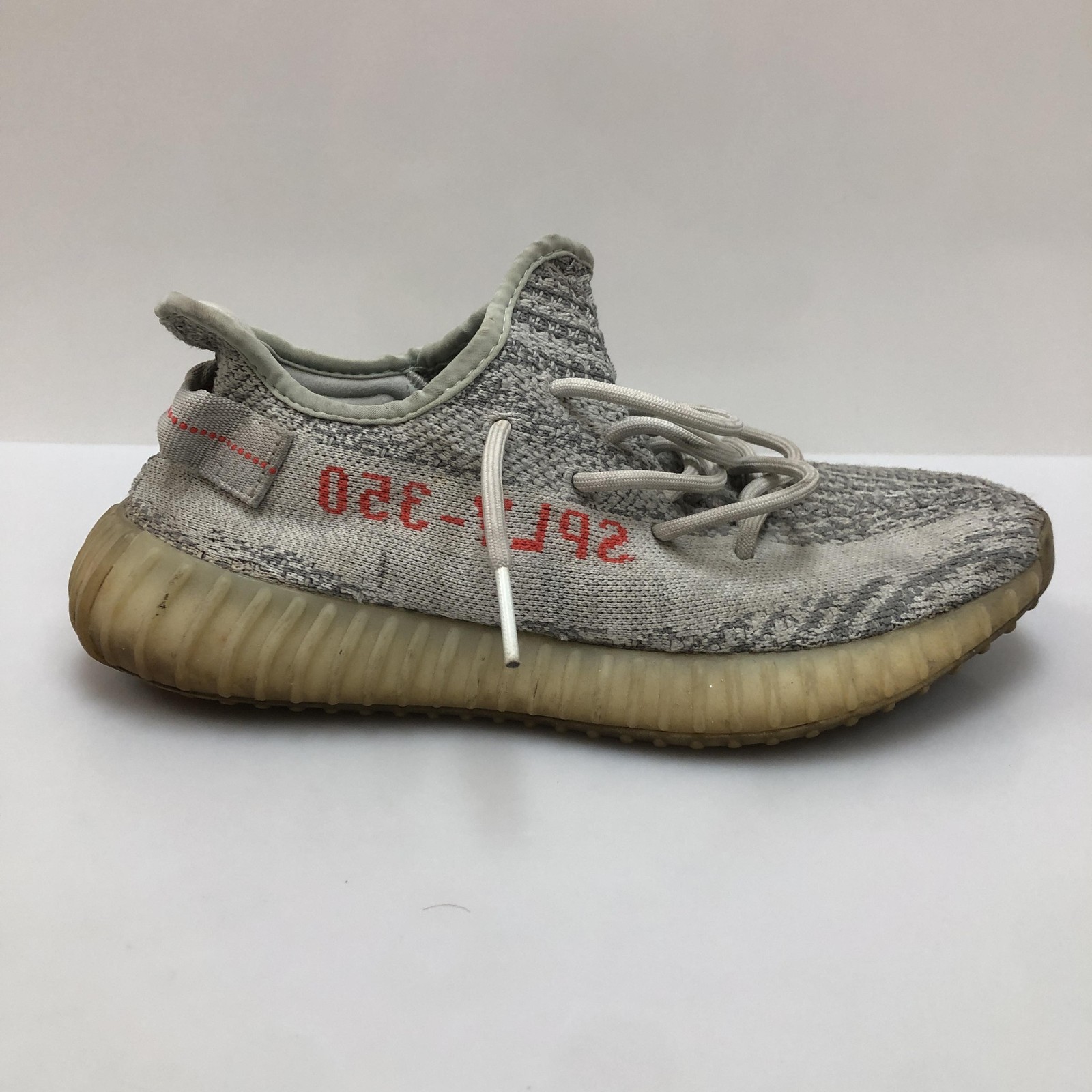 Adidas Yeezy Boost 350 V2 Shoes Mens Size 9 Gray Blue Tint Sneakers B37571 Logo