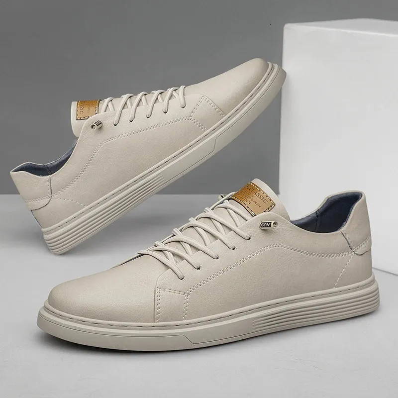 Italian Genuine Leather Casual Sneaker Men Outdoor Jogging Office Dress Shoes