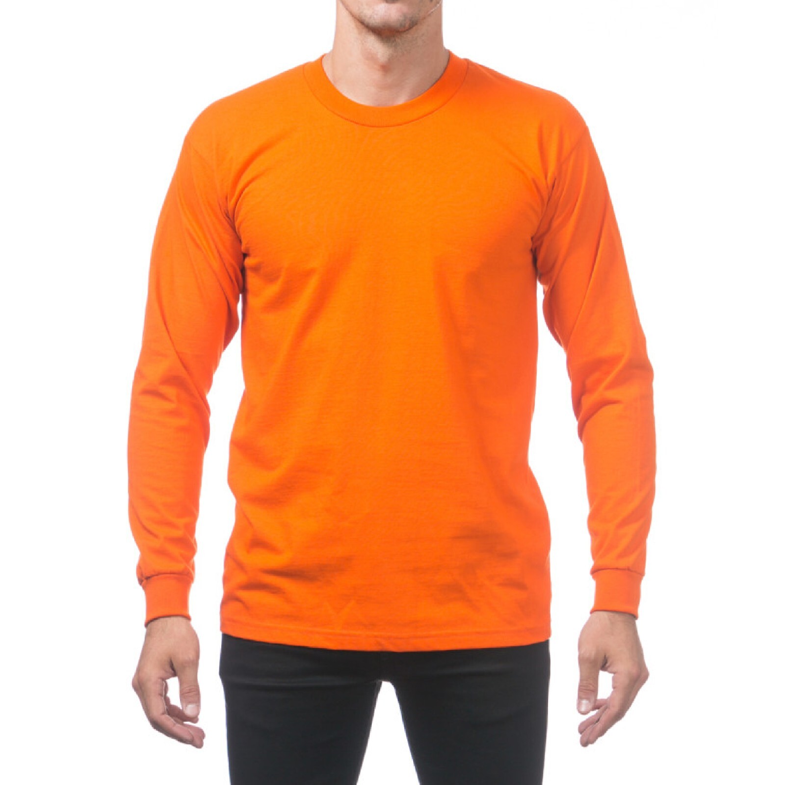 3 PACK PROCLUB MENS HEAVYWEIGHT LONG SLEEVE T SHIRTS PRO CLUB CASUAL COTTON TEE