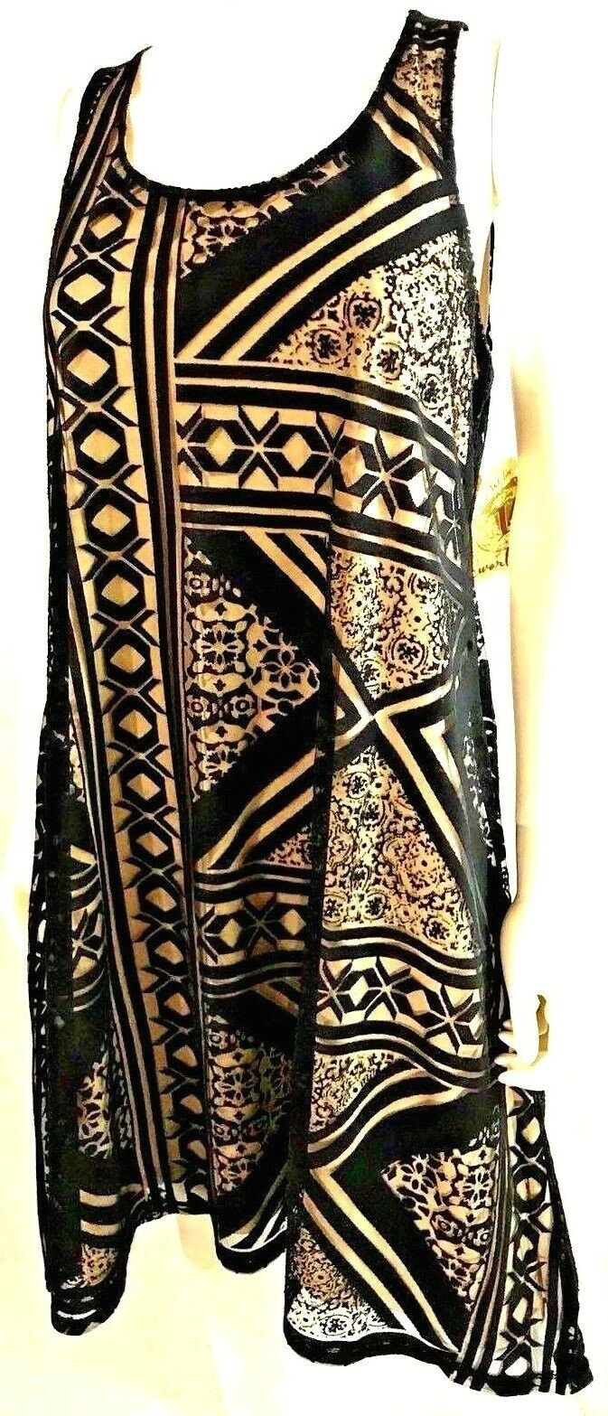 One Word Shift Dress NEW Silky Black Semi Sheer Fully Lined Any Occasion NWT M