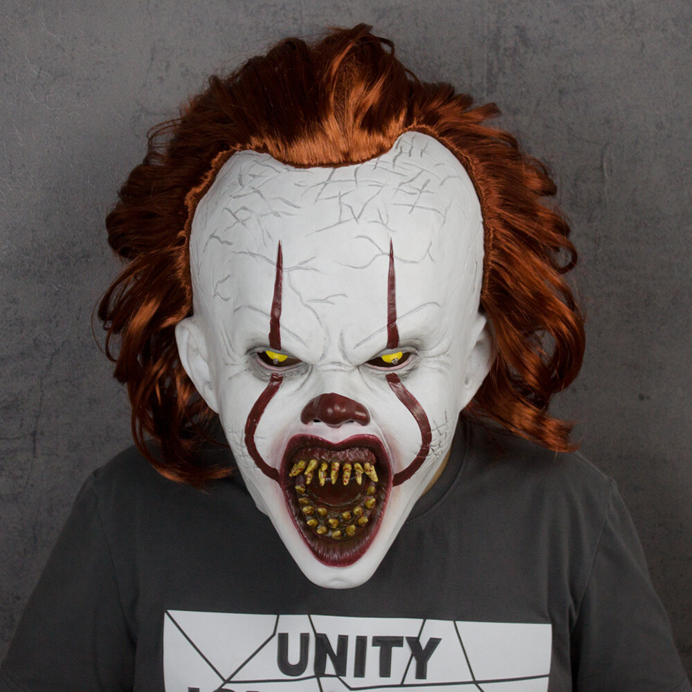 LED Pennywise Clown Mask Stephen King’s It Chapter Two Masque Movie Cosplay Mask