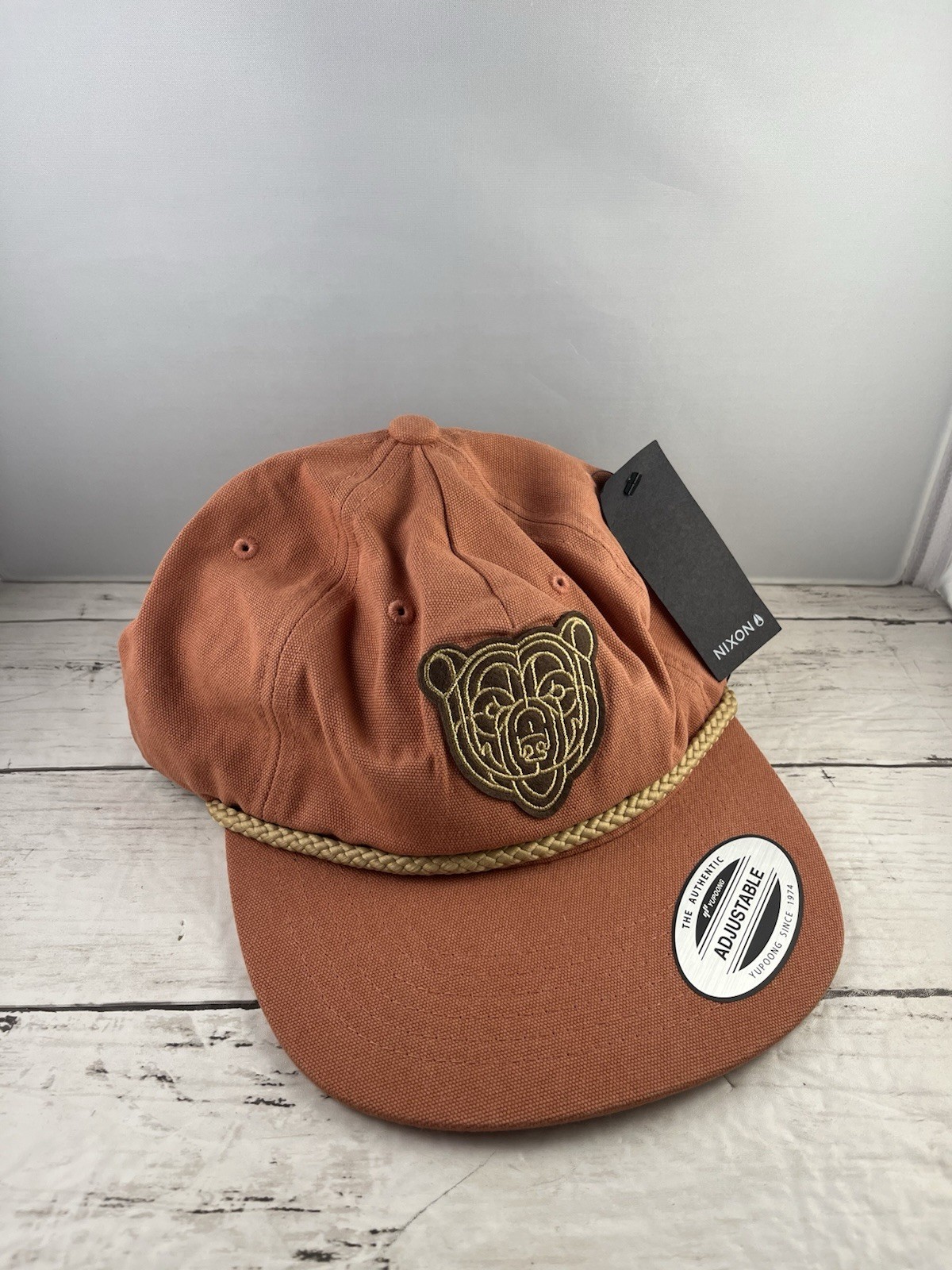 Nixon Rangel Strapback Hat Vintage Orange Adjustable Back Yupoong