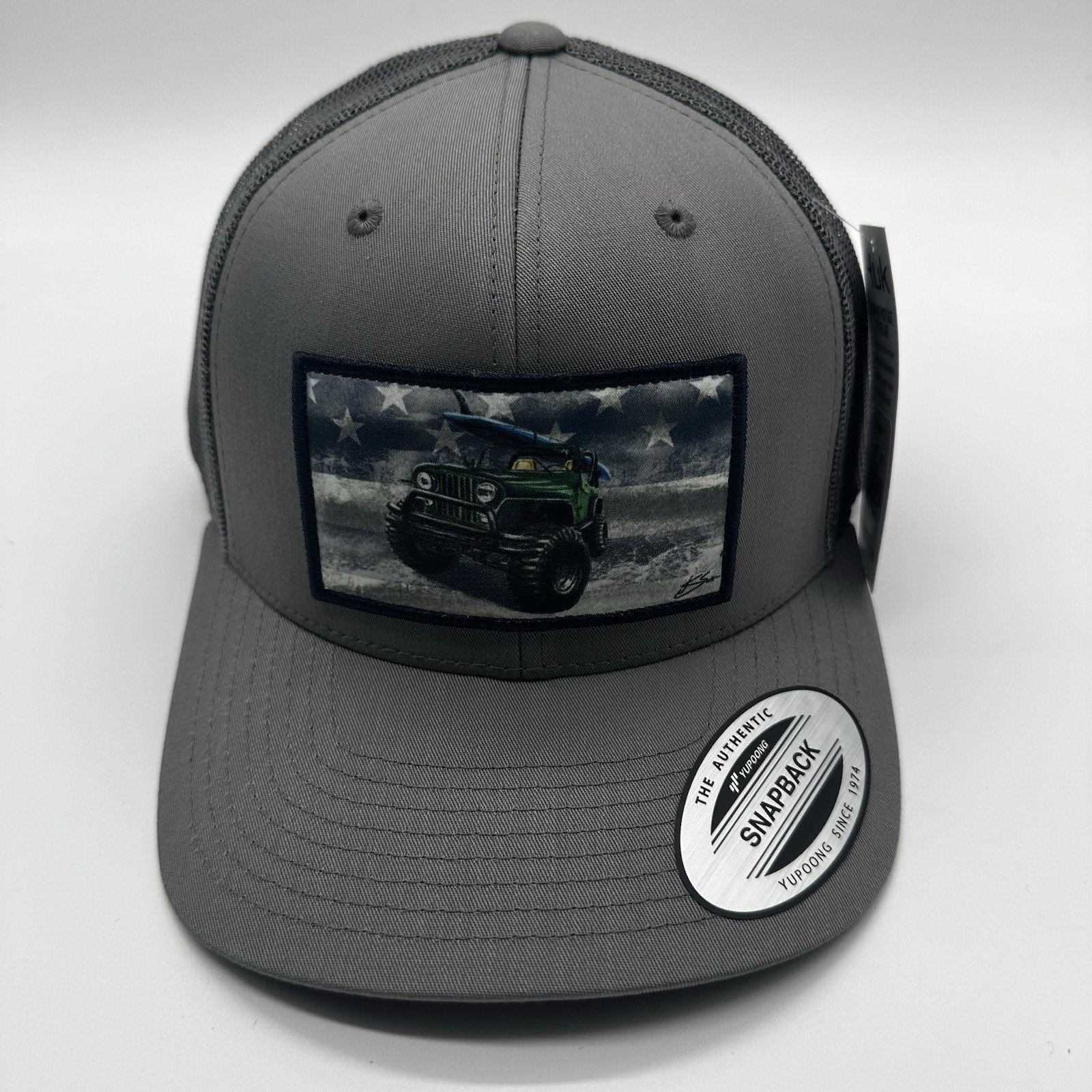 Huk Performance Fishing Trucker Hat Cap Retro Gray Jeep 4×4 Off Road Surf NWT
