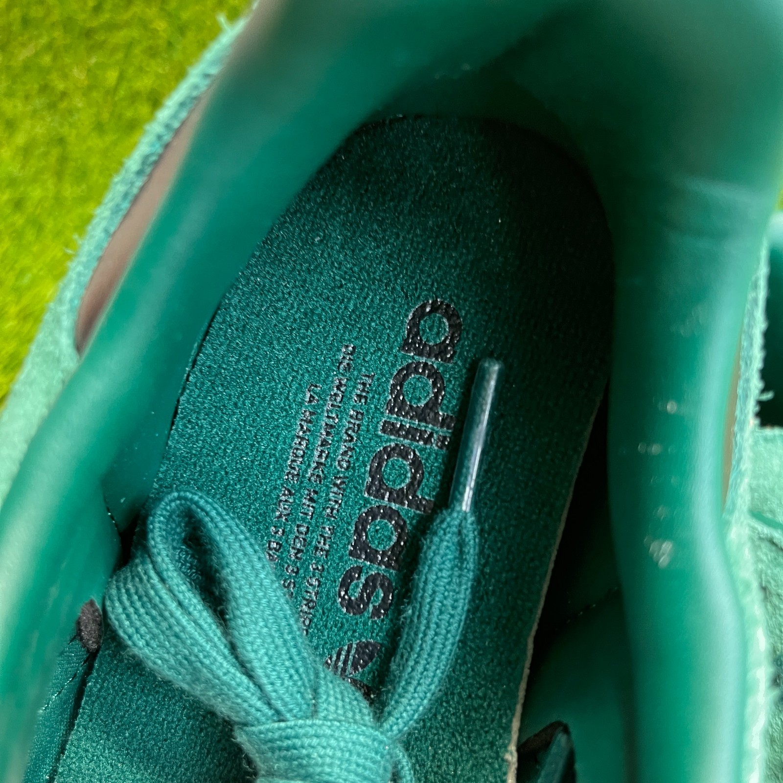 Adidas Samba OG Mens Size 8.5 Green Black Athletic Walking Suede Shoes Sneakers