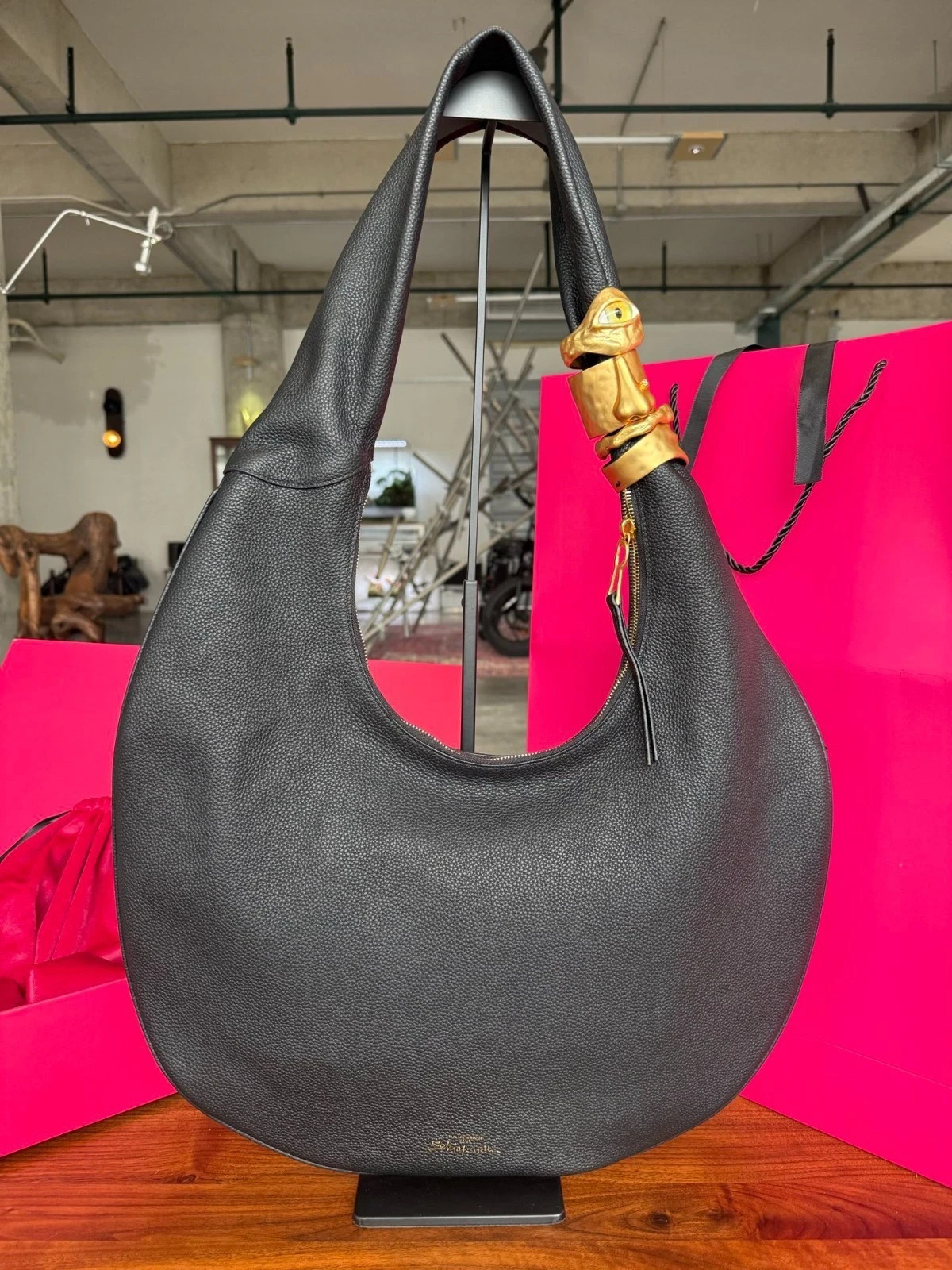 Schiaparelli Style Souffle Bag. Genuine Leather Bag With Box and Dust bag