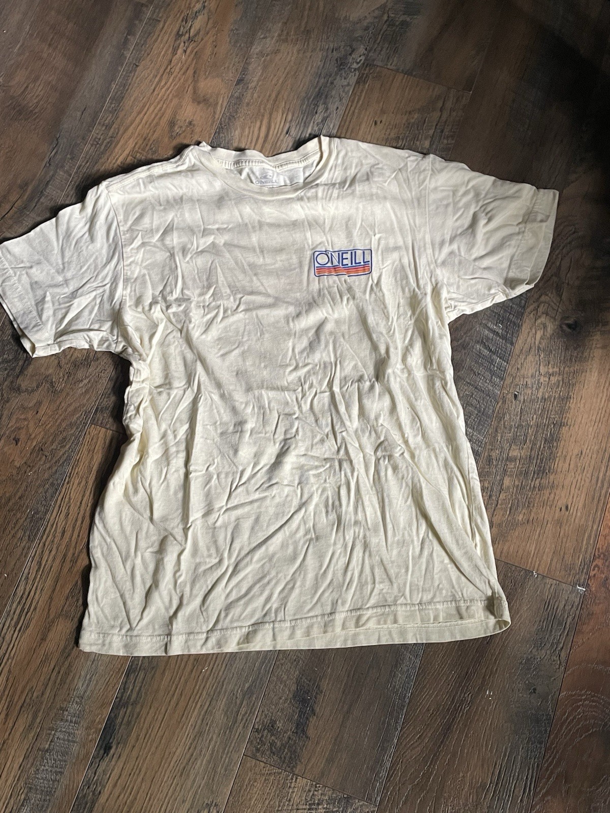 O’Neill Men’s Cream Graphic Logo Cotton Crew Neck Short Sleeve T-Shirt M