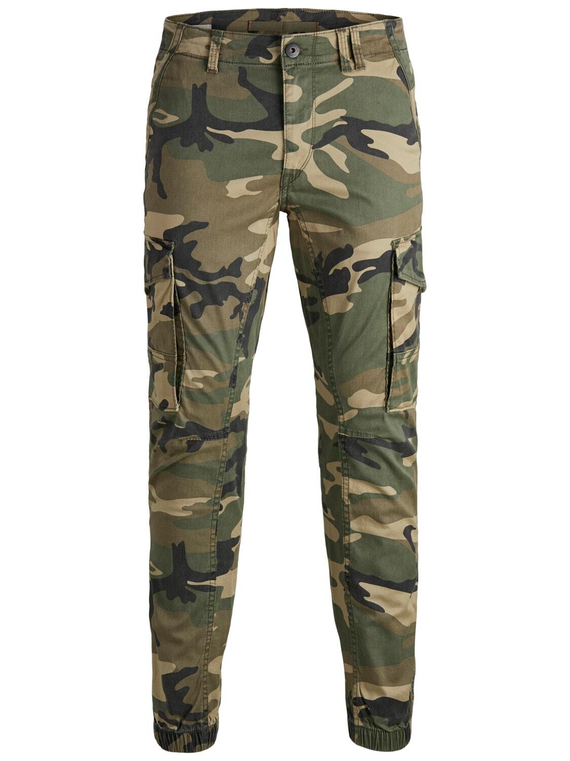 Jack & Jones Mens Slim Fit Trousers Cuffed Cargo Trousers for Men, 27W to 38W