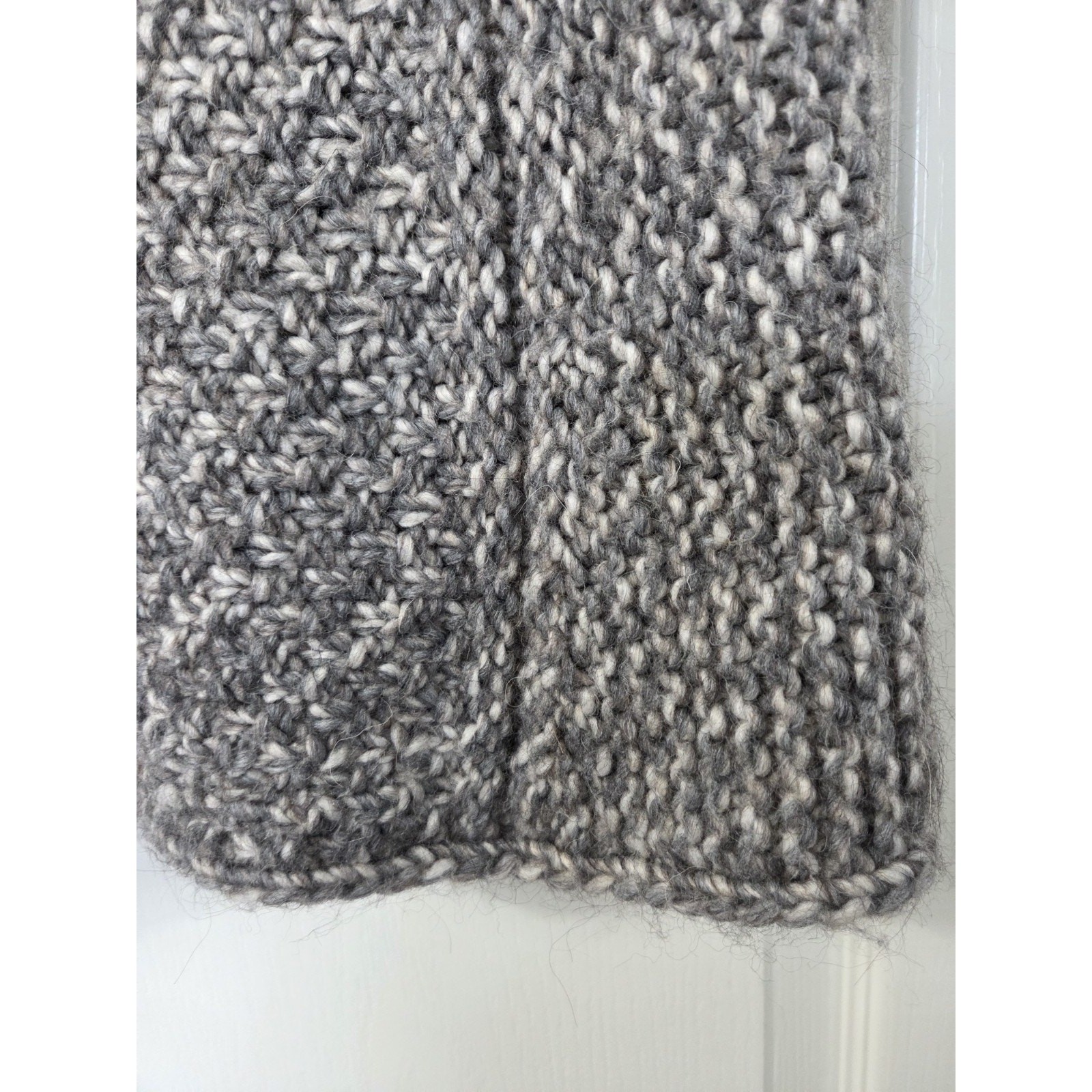 Elsamanda Wool Alpaca Gray Open Draped Chunky Cardigan Sweater Italy, Medium