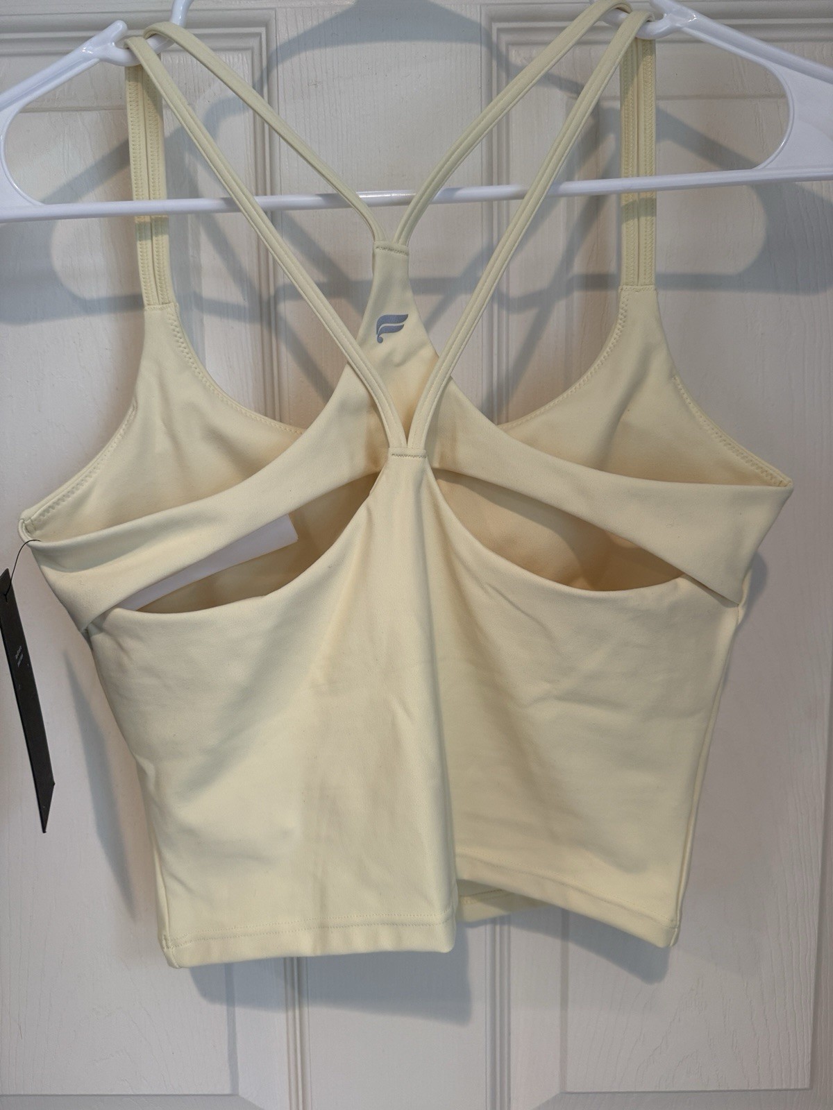 Fabletics Principal Built-In Bra Tank, Yellow XS, Strappy Stretch Racerback