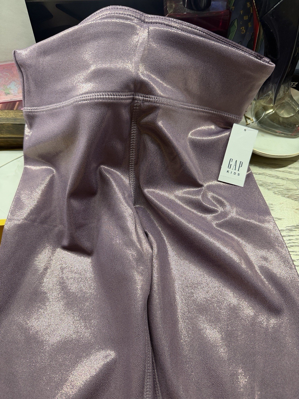GAP Kids Shiny Purple Solid Stretch Ankle Leggings Teens Size L (10)