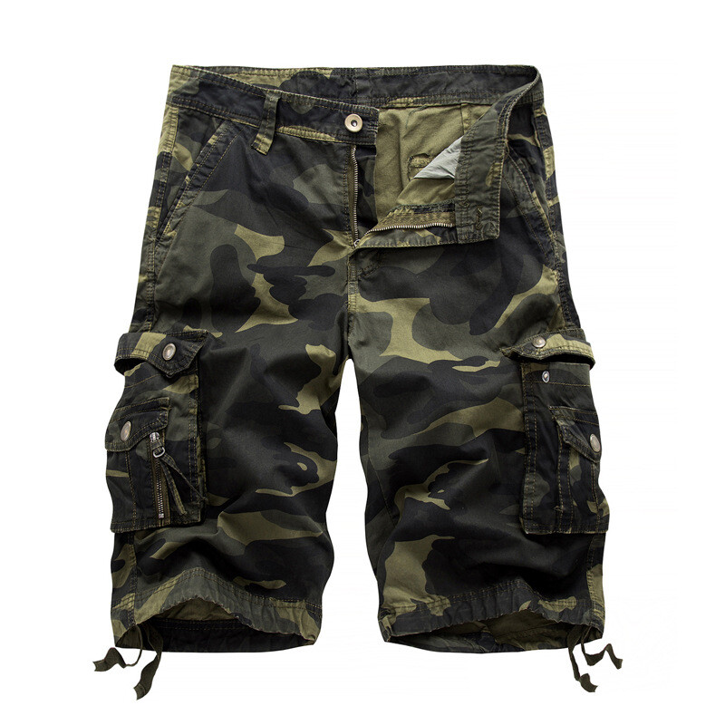 New Mens Cotton Cargo Shorts Flat Front Pockets Washed Lounge Size 29-42