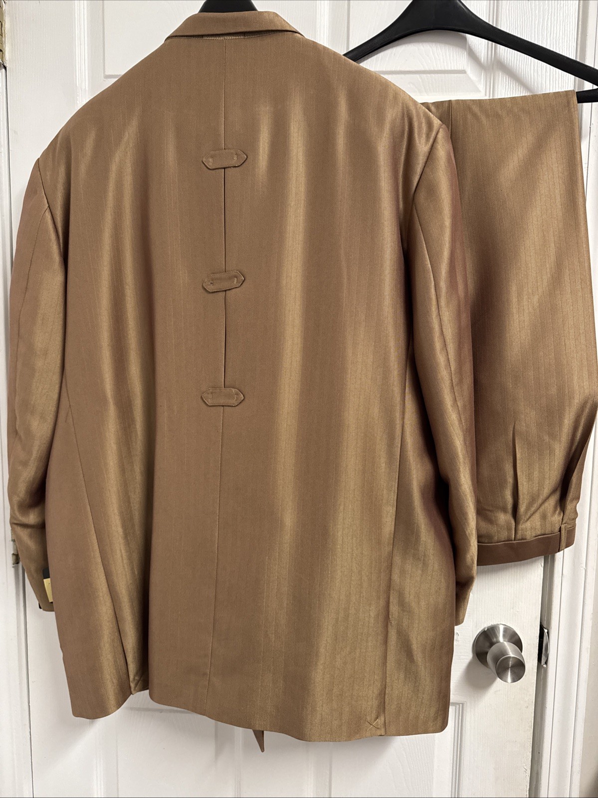 Fortino Landi 3PC Men’s Double Button Vested Fashion Suit Brown Tan 52R/46W NWT