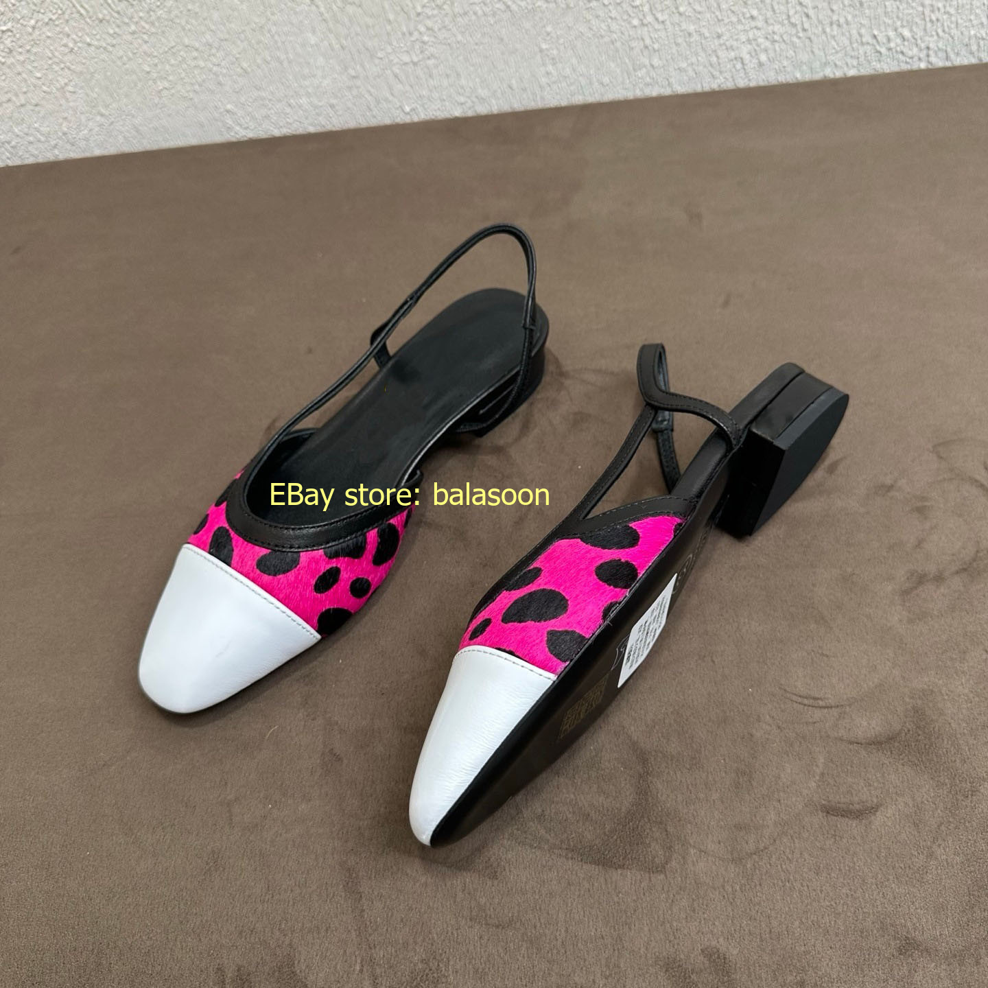 Spring Summer 2026 Genuine Leather Spliced Leopard Single Shoes Multi-Style35-43