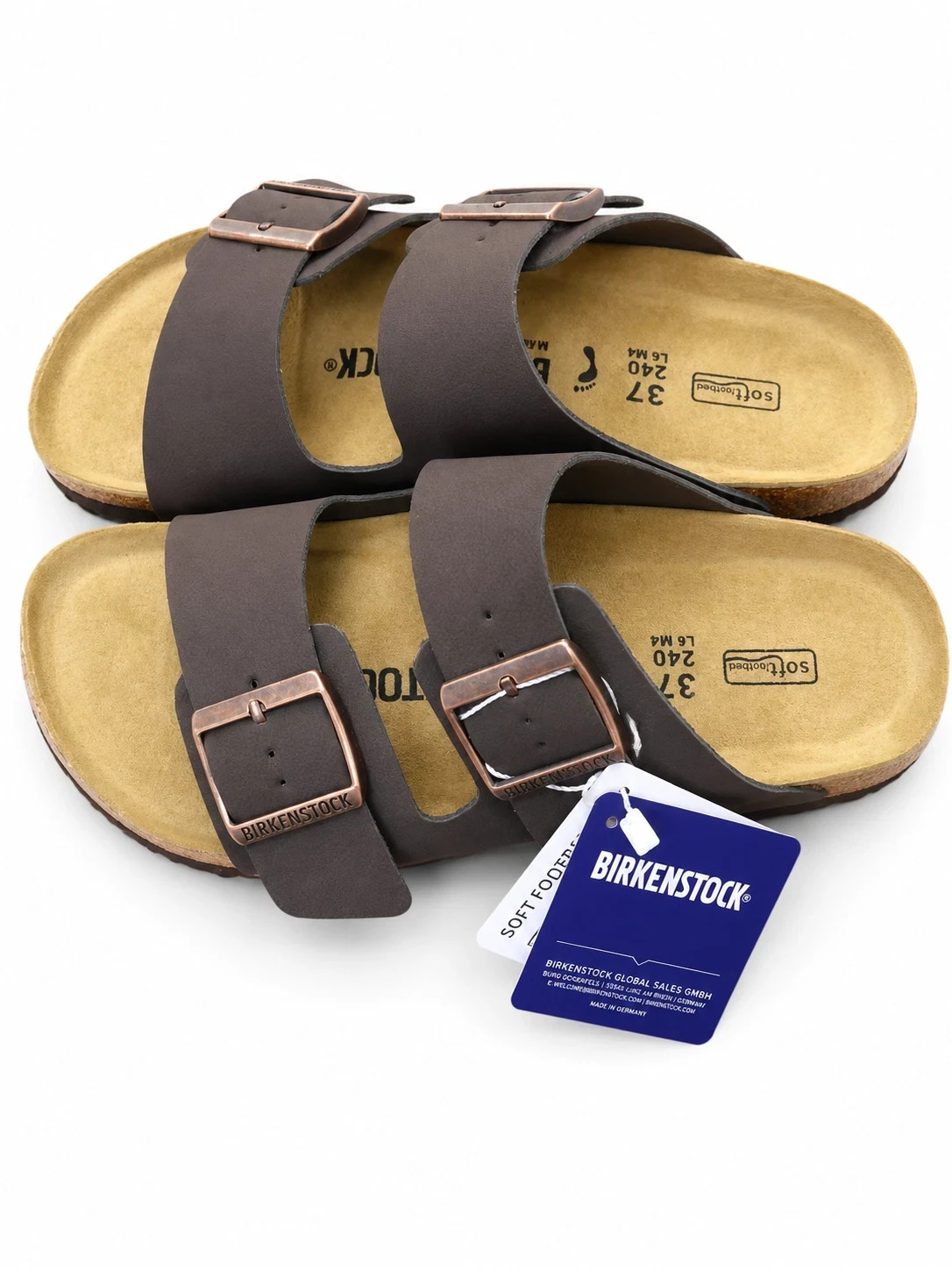Birkenstock Arizona Birkibuc Sandals Mocha Unisex Adult Casual Comfort Slide