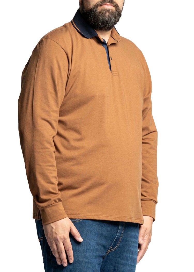 men’s polo shirt PLUS SIZES blue cotton sweater long sleeves from 3xl to 10xl