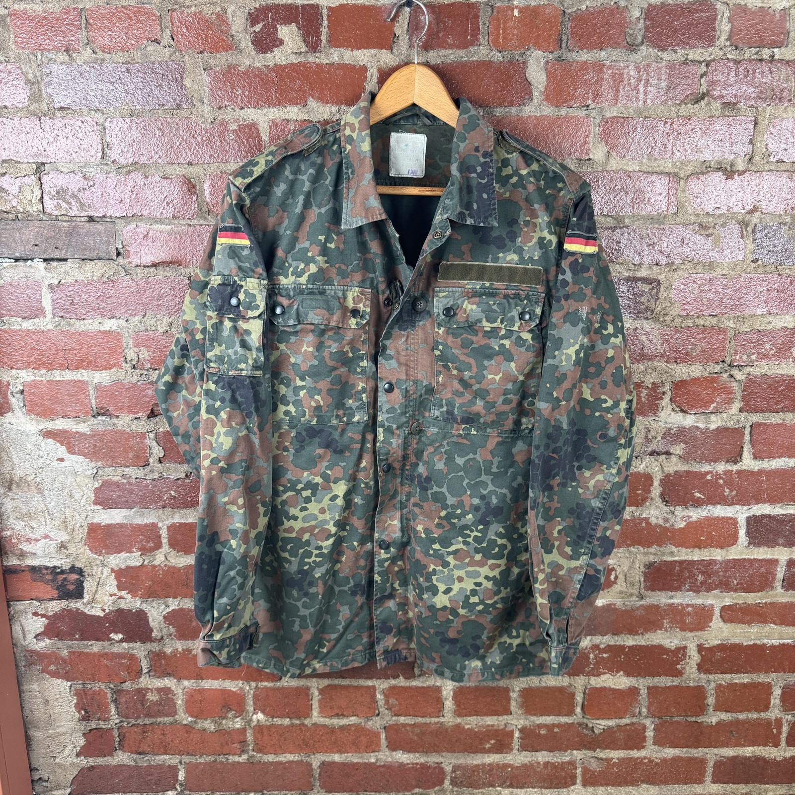 Vintage German Military Jacket Mens Medium Green Flecktarn Camo Field Bundeswehr