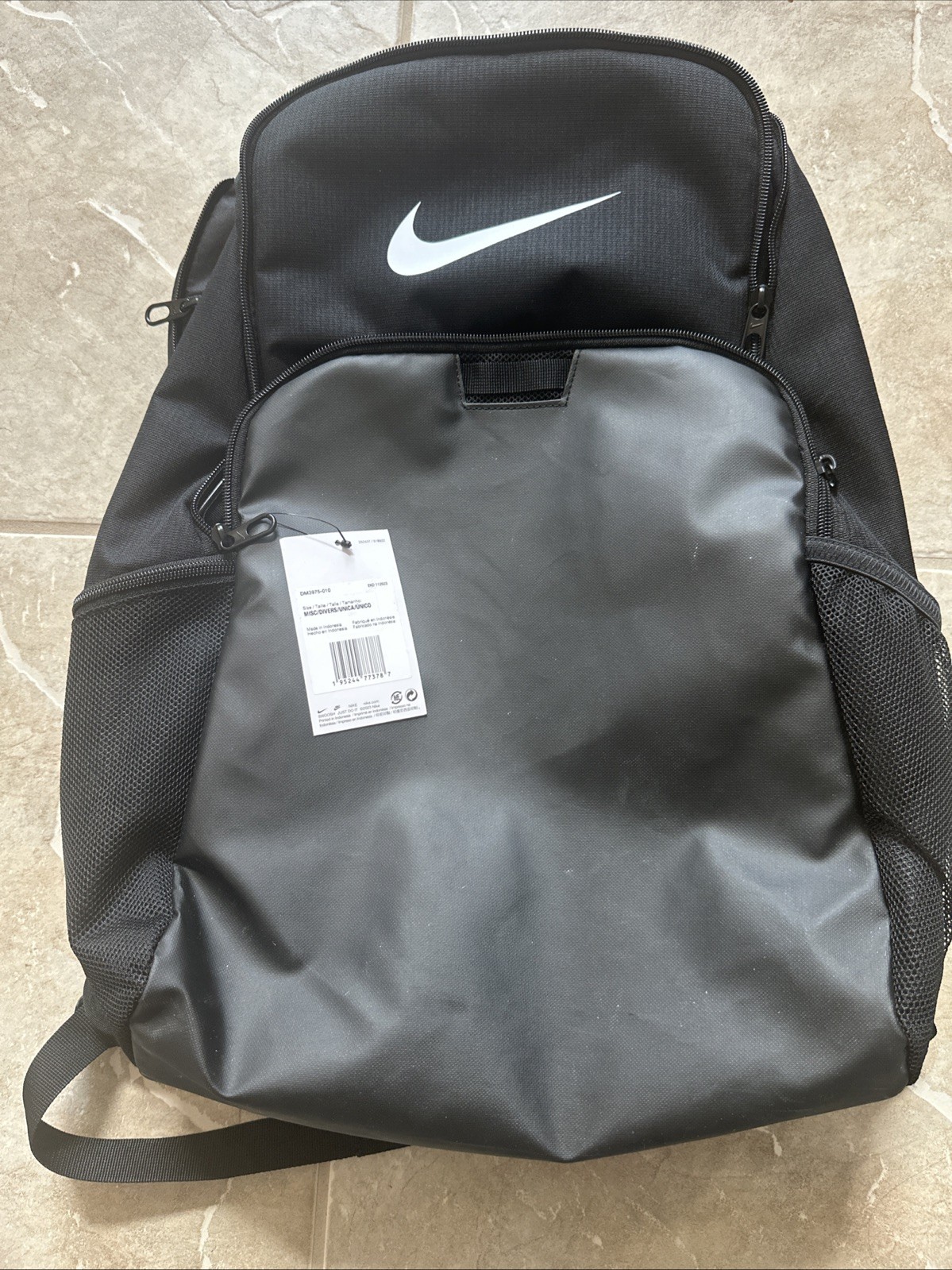 Nike Brasila 9.5 Training Backpack XL Black/White School Gym 30L DM3975-010 NWT
