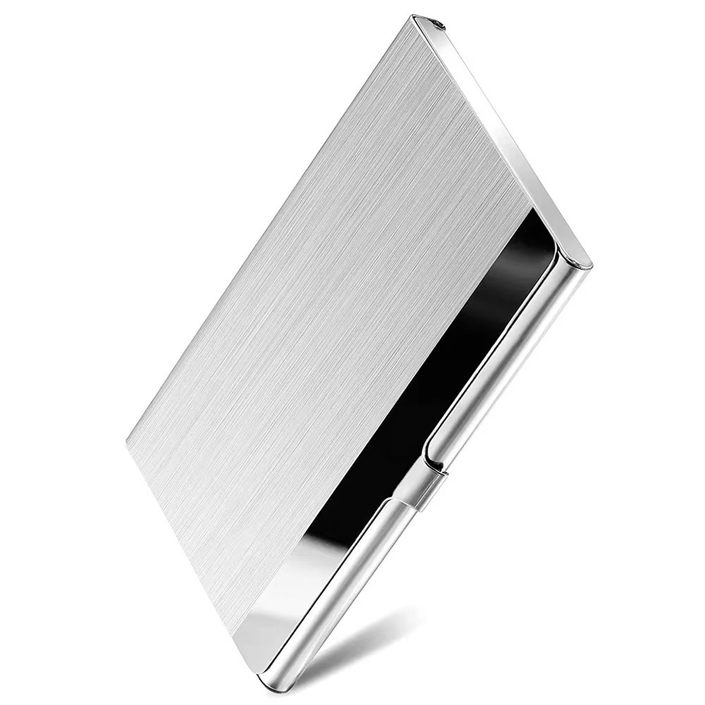 Ultra Thin Stainless Steel Business Card Holder Metal Wallet Pocket Silver