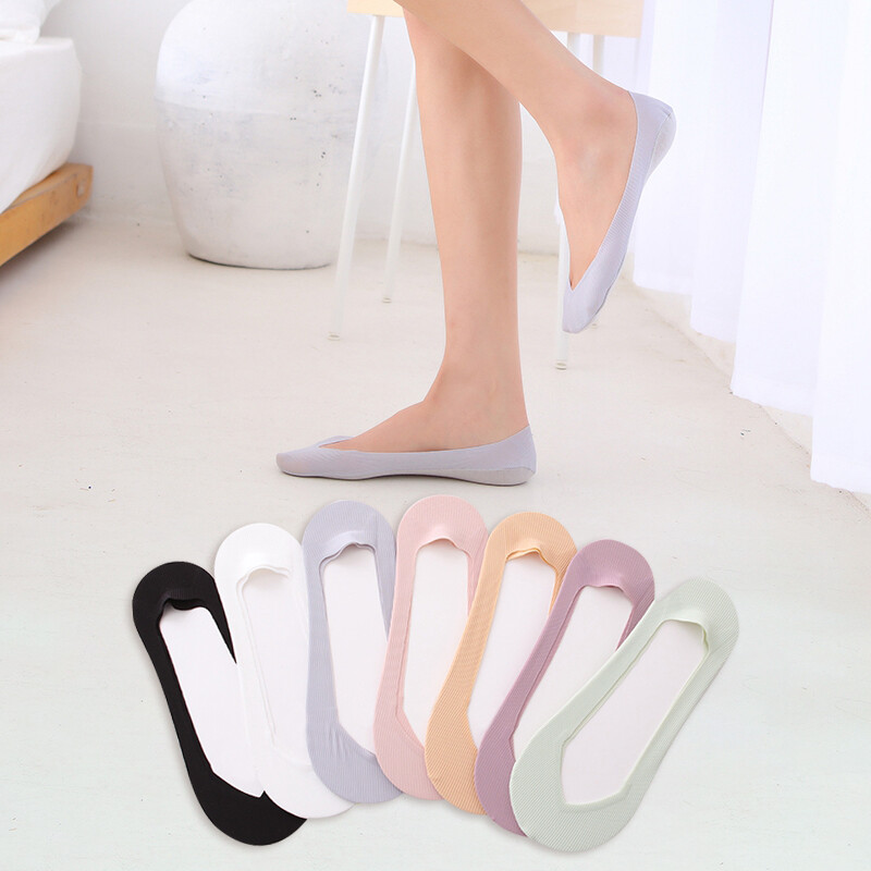 3-12 Pairs Women’s Non slip No Show Boat Invisible Silicone Ankle Low Cut Socks