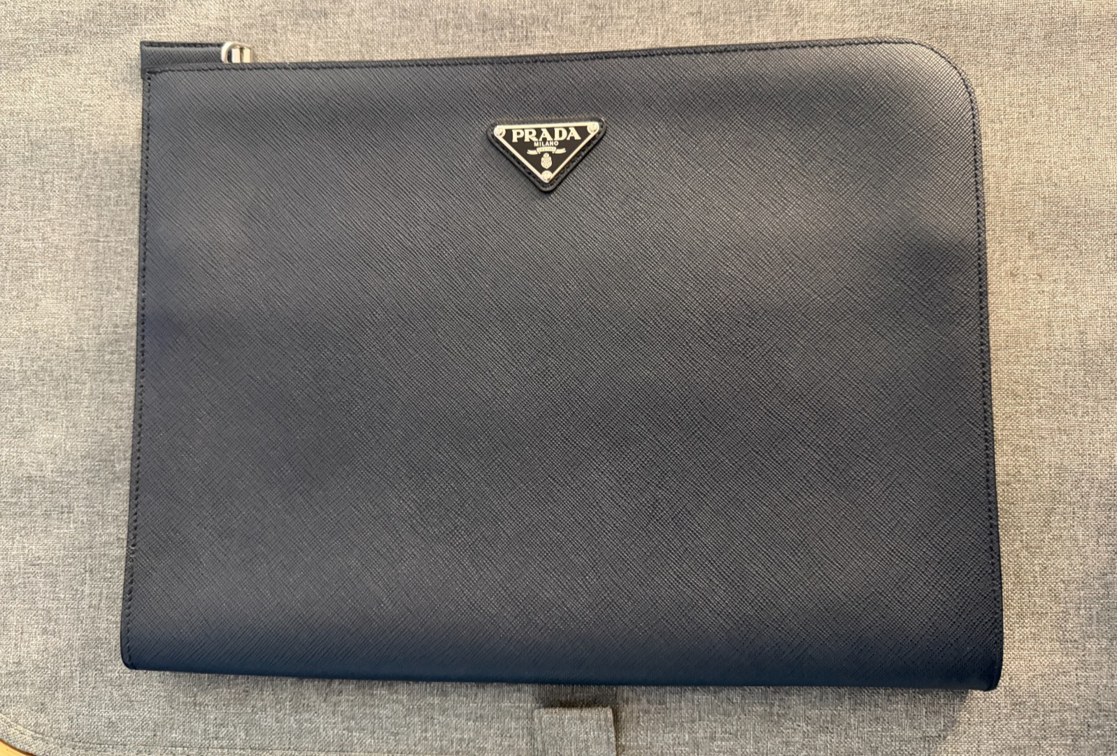 Prada Saffiano Triangle Logo Document Holder Clutch Bag 2VN003 12729 150380681