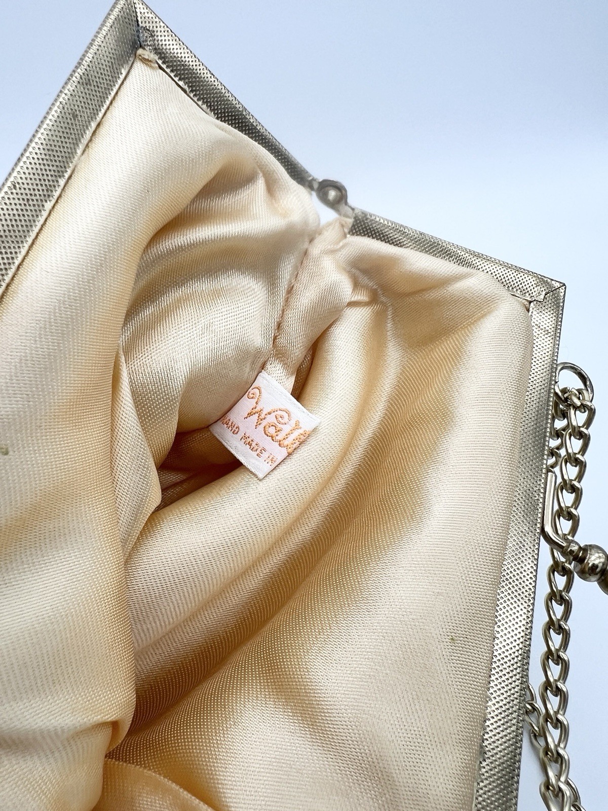 Vintage Walborg Gold Beaded Evening Purse Hong Kong Cocktail Handbag