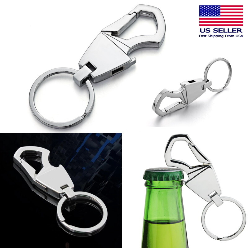 Men’s Women’s Fashion Style Clip Keychain Car Key Ring Fob Holder Bottle Opener