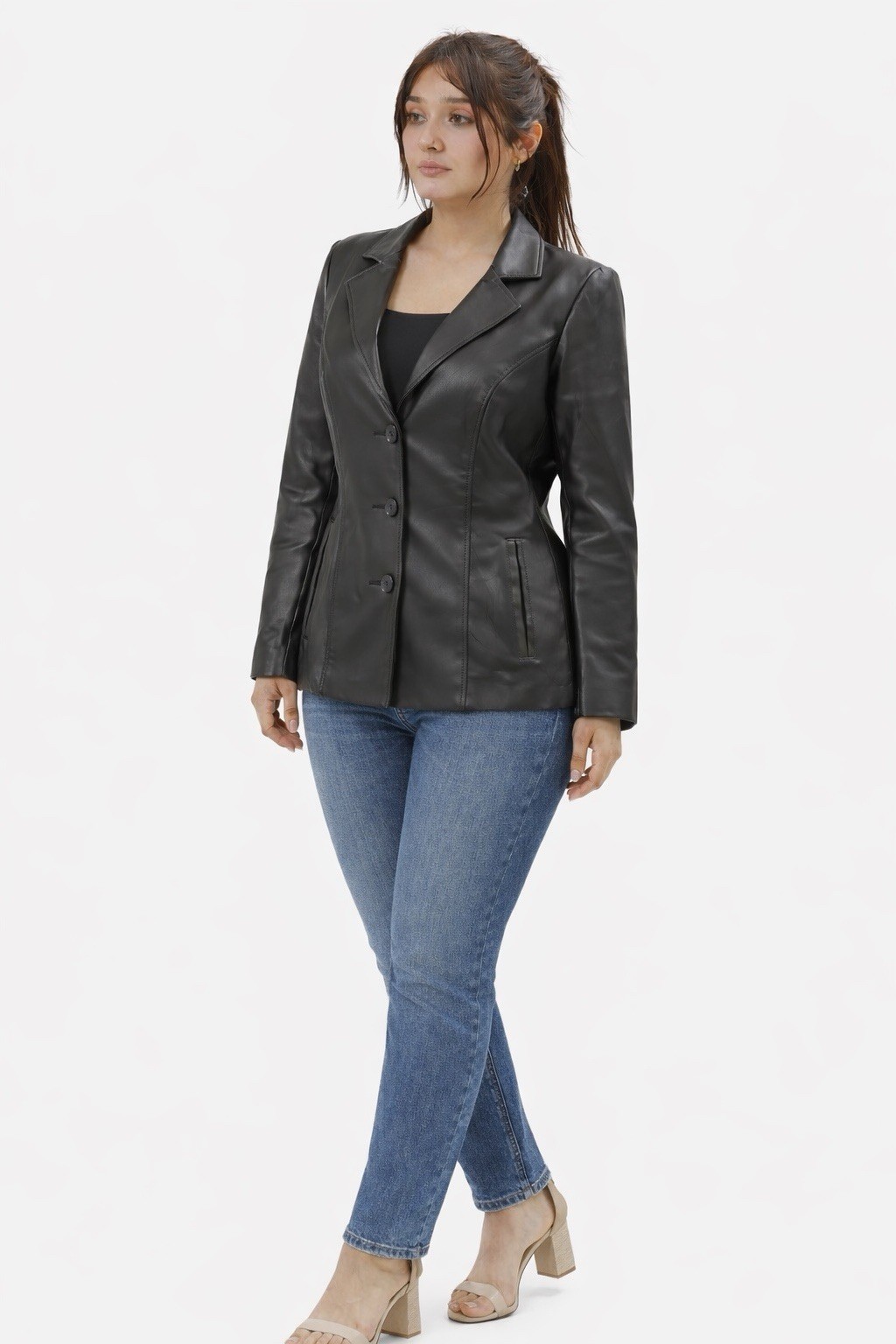Women Genuine Soft Leather Buttons Closure Fitted Brand New Jacket Handcrafted
