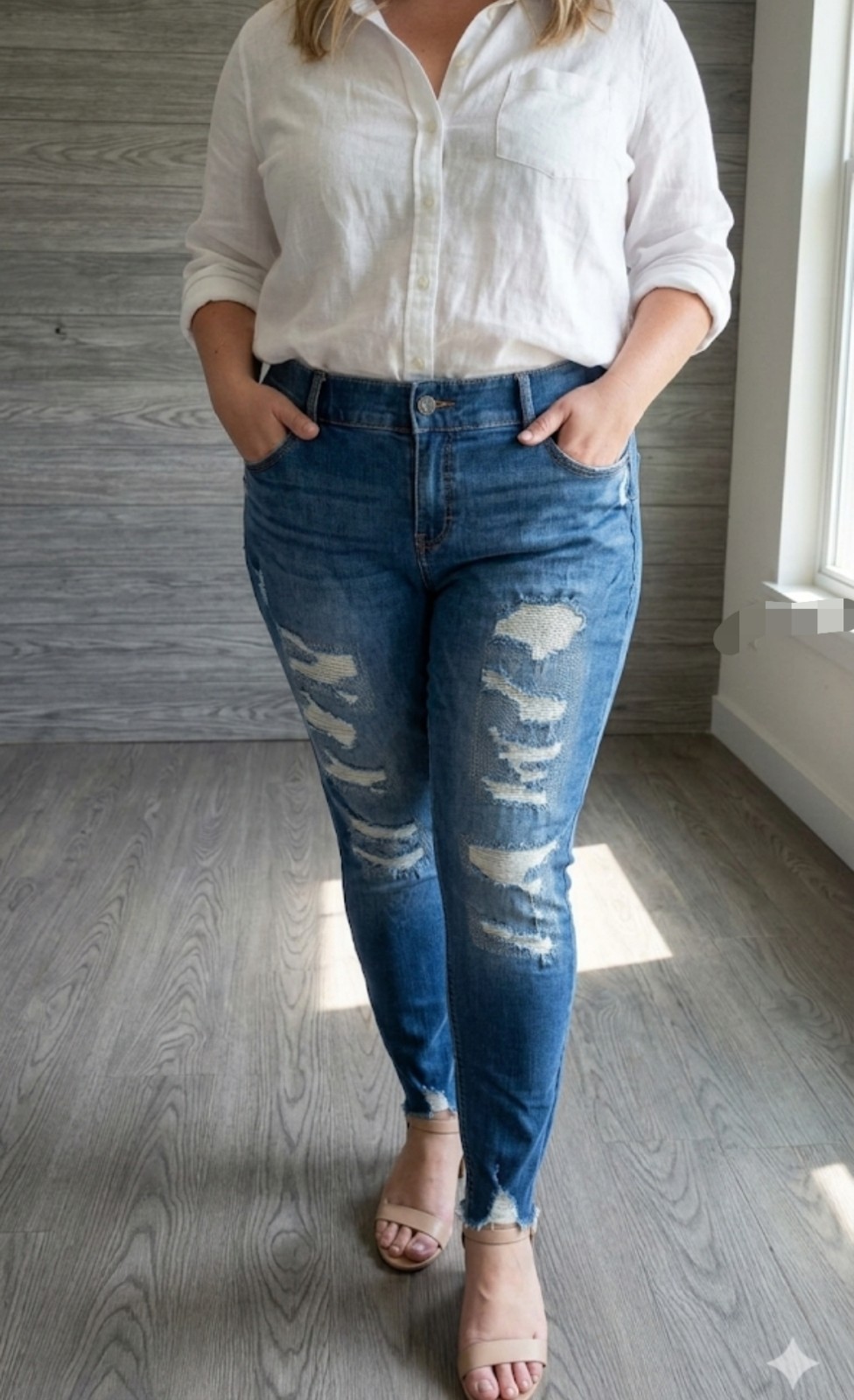 Torrid Bombshell Skinny Jeans – Size 12R – Weared Blue with Stretch