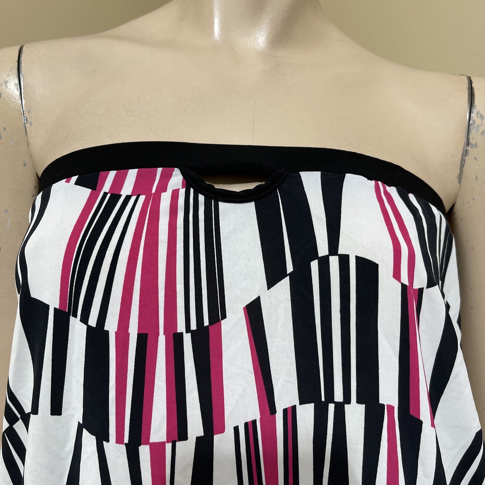 Women’s White Multicolour Polyester Casual Open Summer Stretch Size M Blouse Top