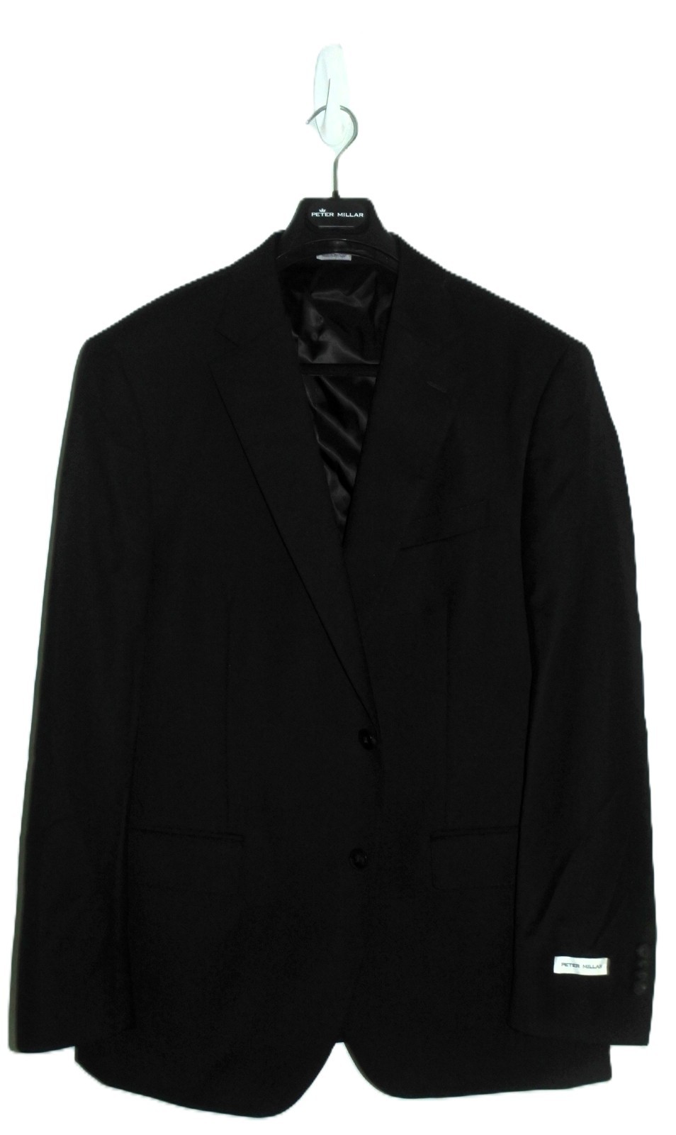 NWOT Mens 44R Peter Millar Black Wool Suit Jacket Sport Coat