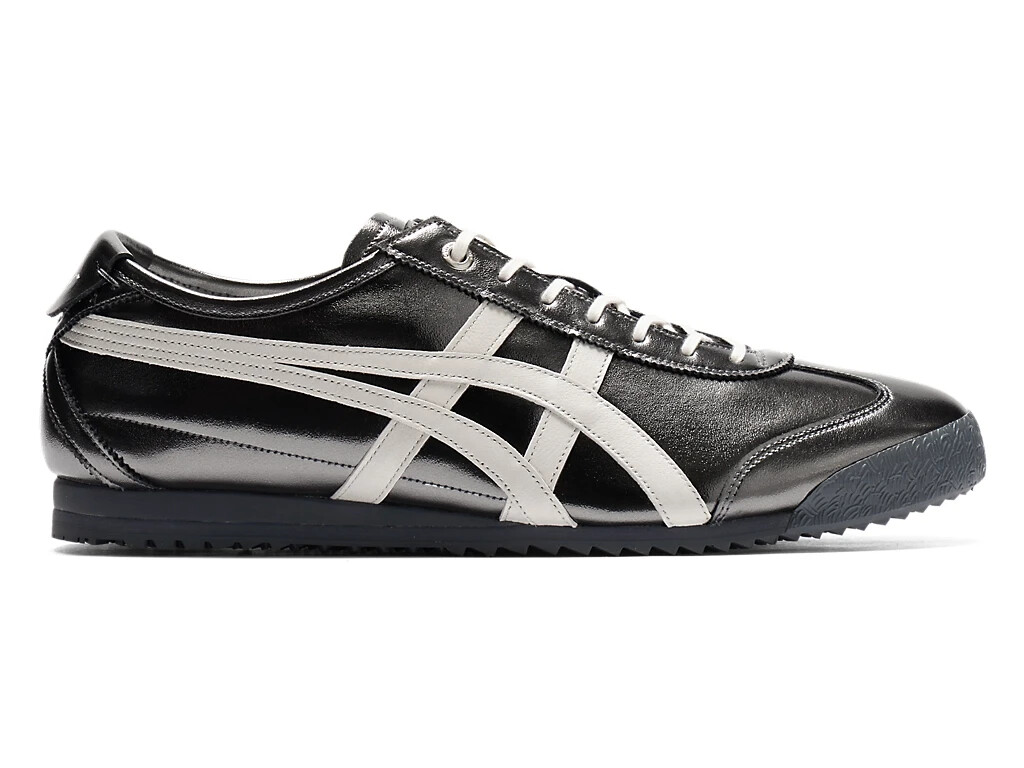 Onitsuka Tiger Mexico 66 Black Silver Leather Sneakers Shoes Unisex w/ Box