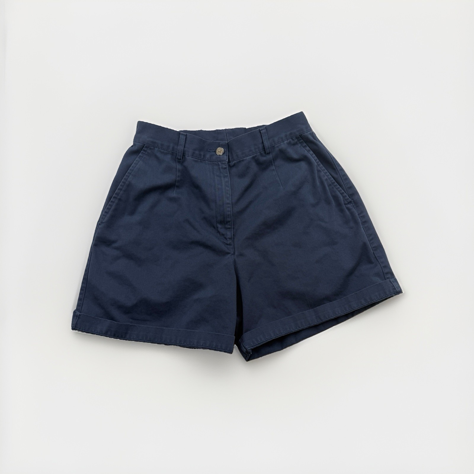 LL Bean Women’s Size 6 Navy Blue Chino Short Classic 90’s 100% Cotton Shorts