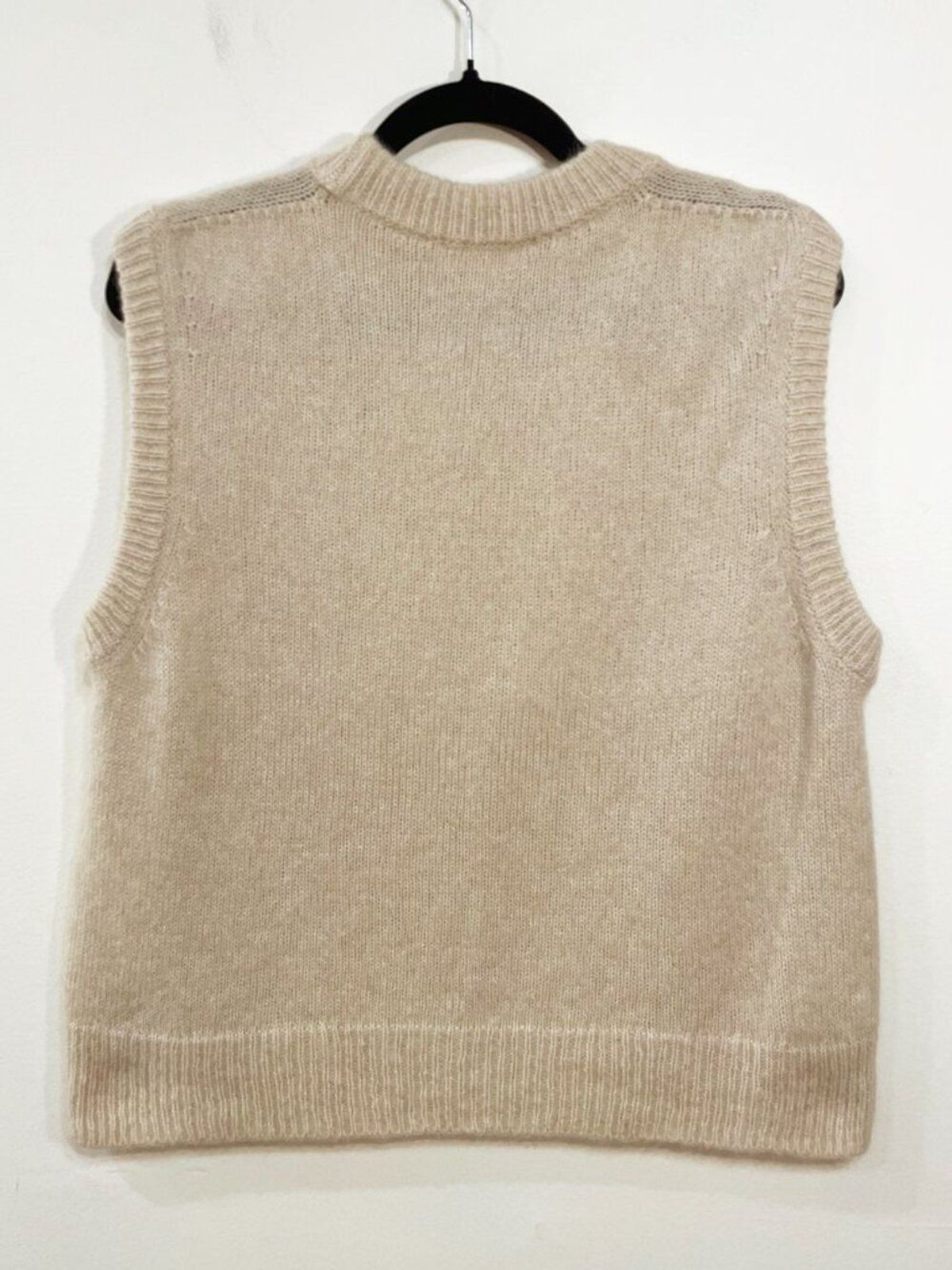 EUC Sezane Samuel Alpaca Blend Sweater Vest Vanilla Beige Small