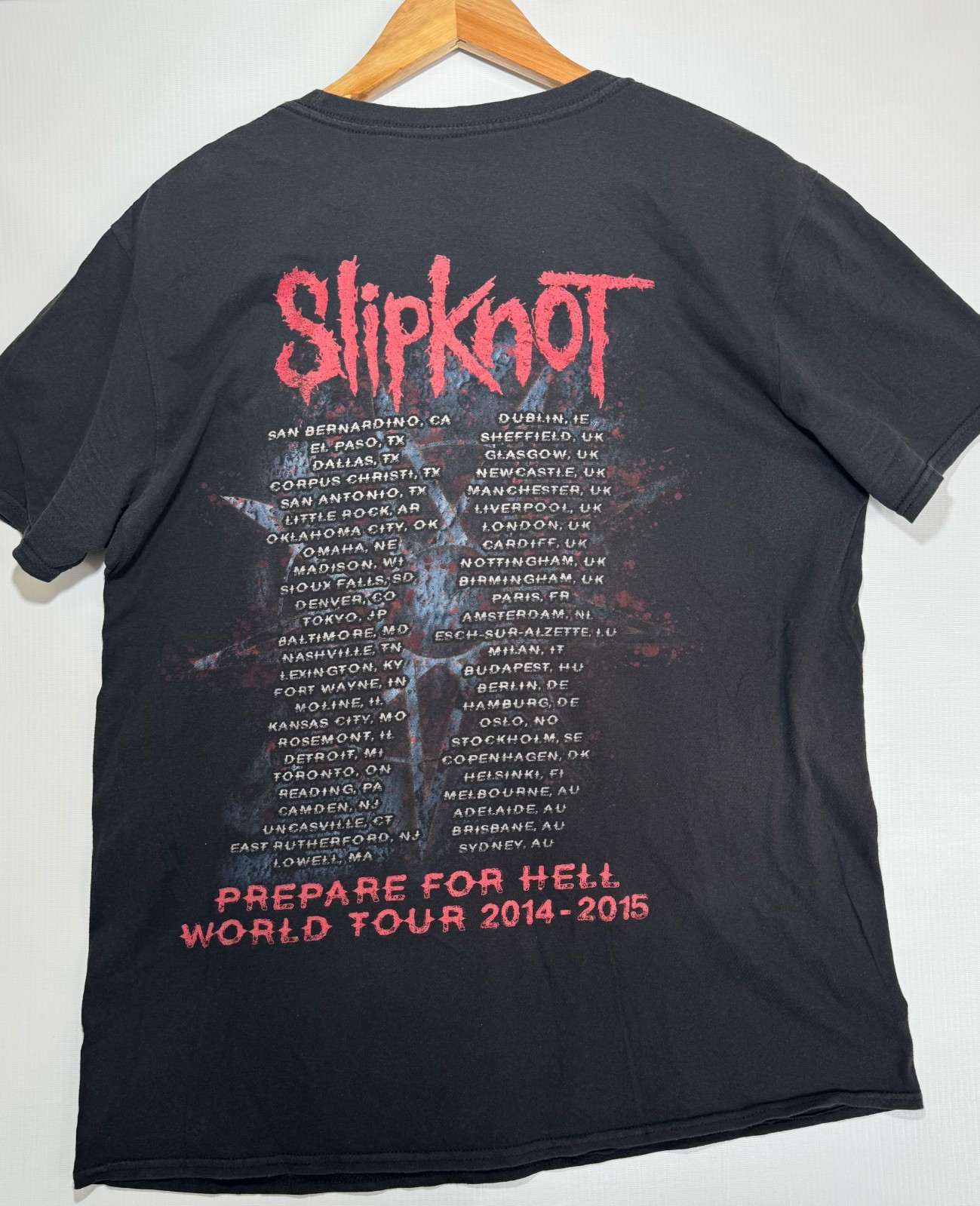 Slipknot Prepare For Hell Tour Shirt Mens L Ghost Fade Black Metal Band Tee Y2K