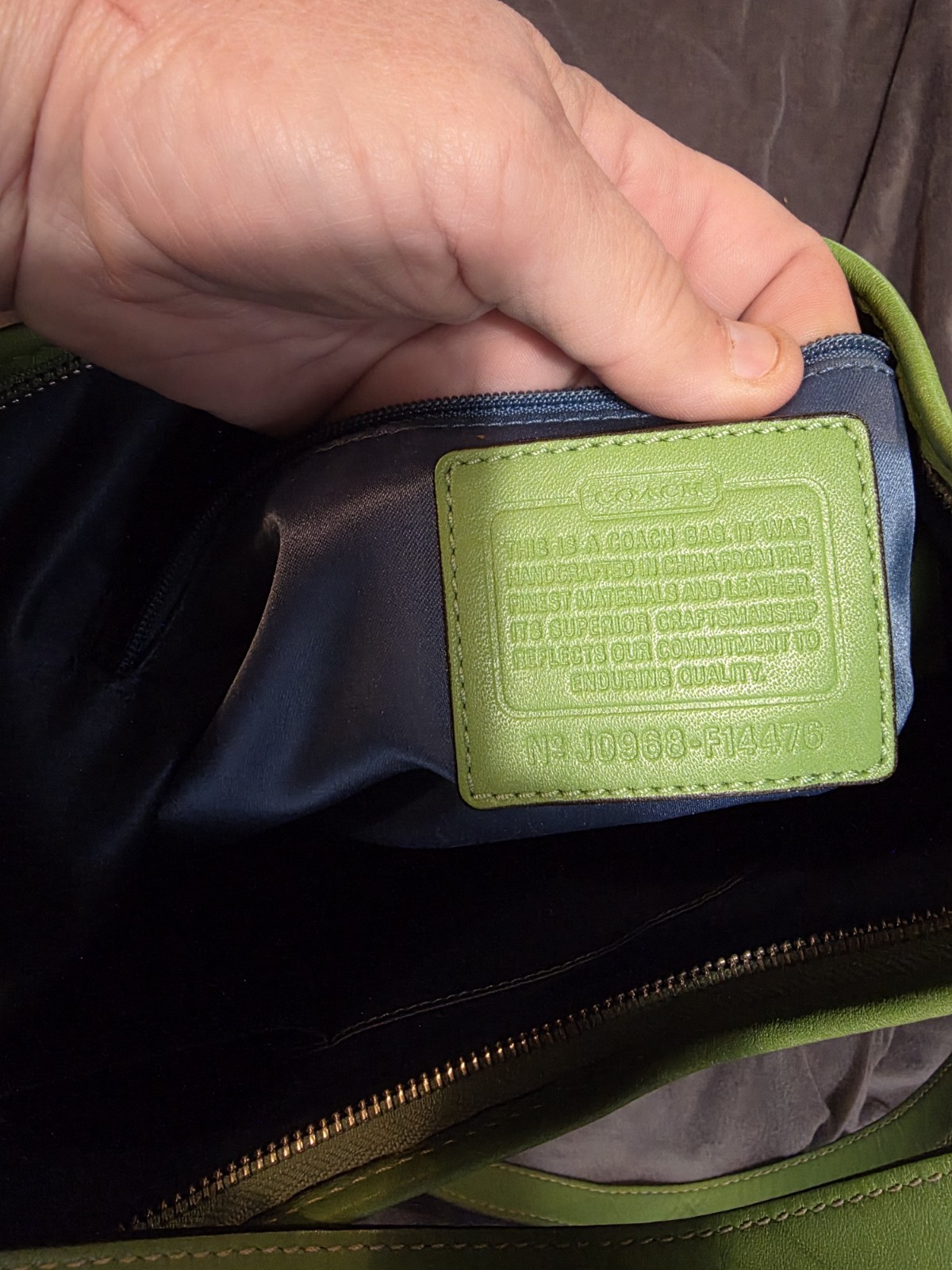 Vintage Coach Heritage Stripe hobo bag in a lime green & white signature canvas