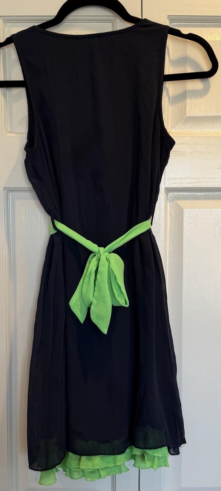 Beautiful Girls Dress Easter Any Occasion Size 14 Navy/Green w Tie Great shape