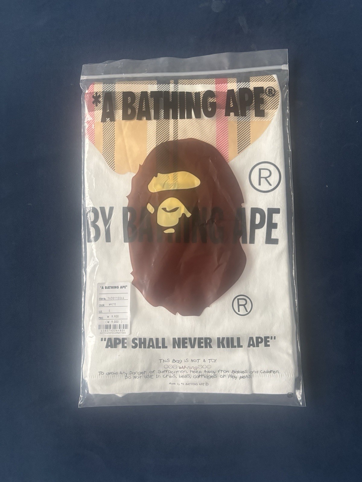 A Bathing Ape BAPE X Burberry Men’s White Ape Head Graphic Tee S Regular Fit