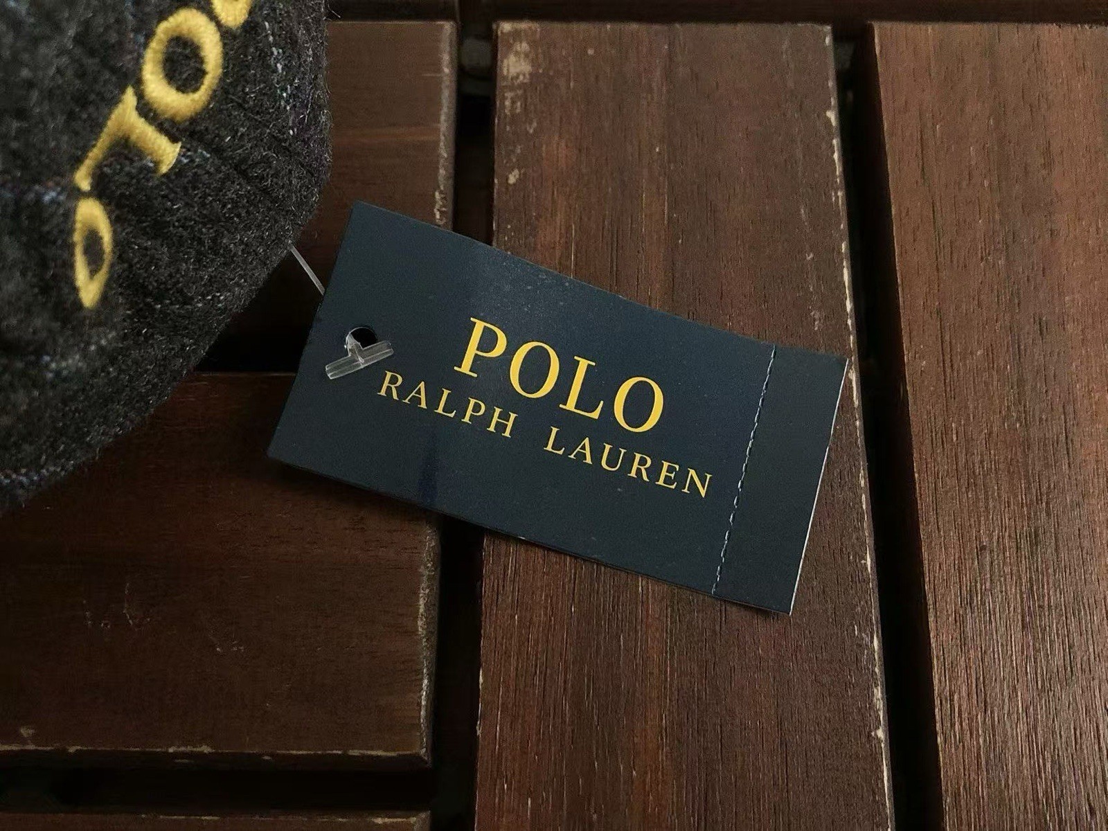 Polo Ralph Lauren Bear Dark Gray Pinstripe Baseball Cap Adjustable Men NEW