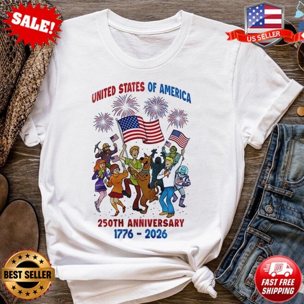 Scooby Doo United States 250th Anniversary 1776-2026 USA Patriotic T-Shirt S-3XL