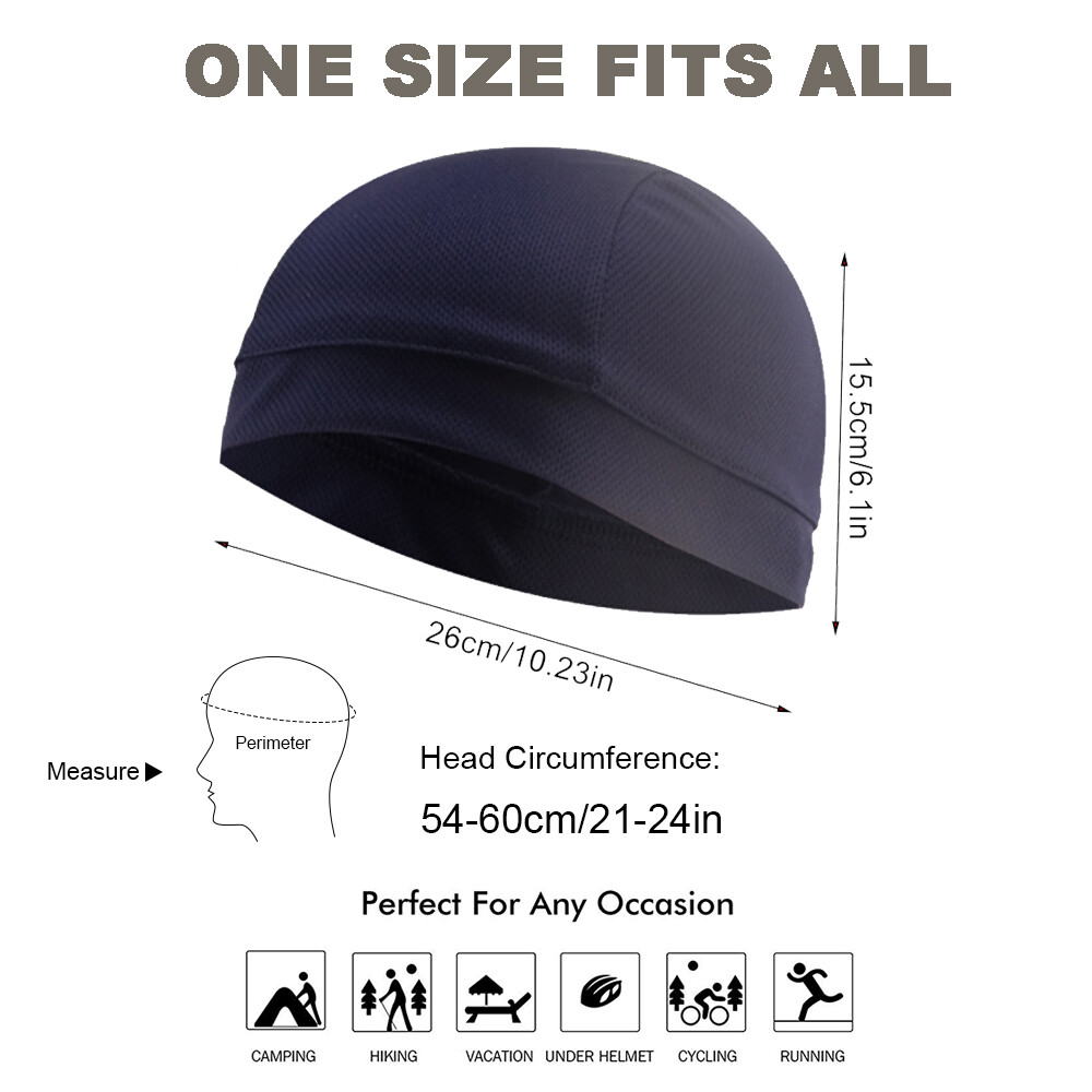3Pcs Moisture Sweat Wicking Skull Cap Cycling Head Wrap Helmet Liner Beanie Hat