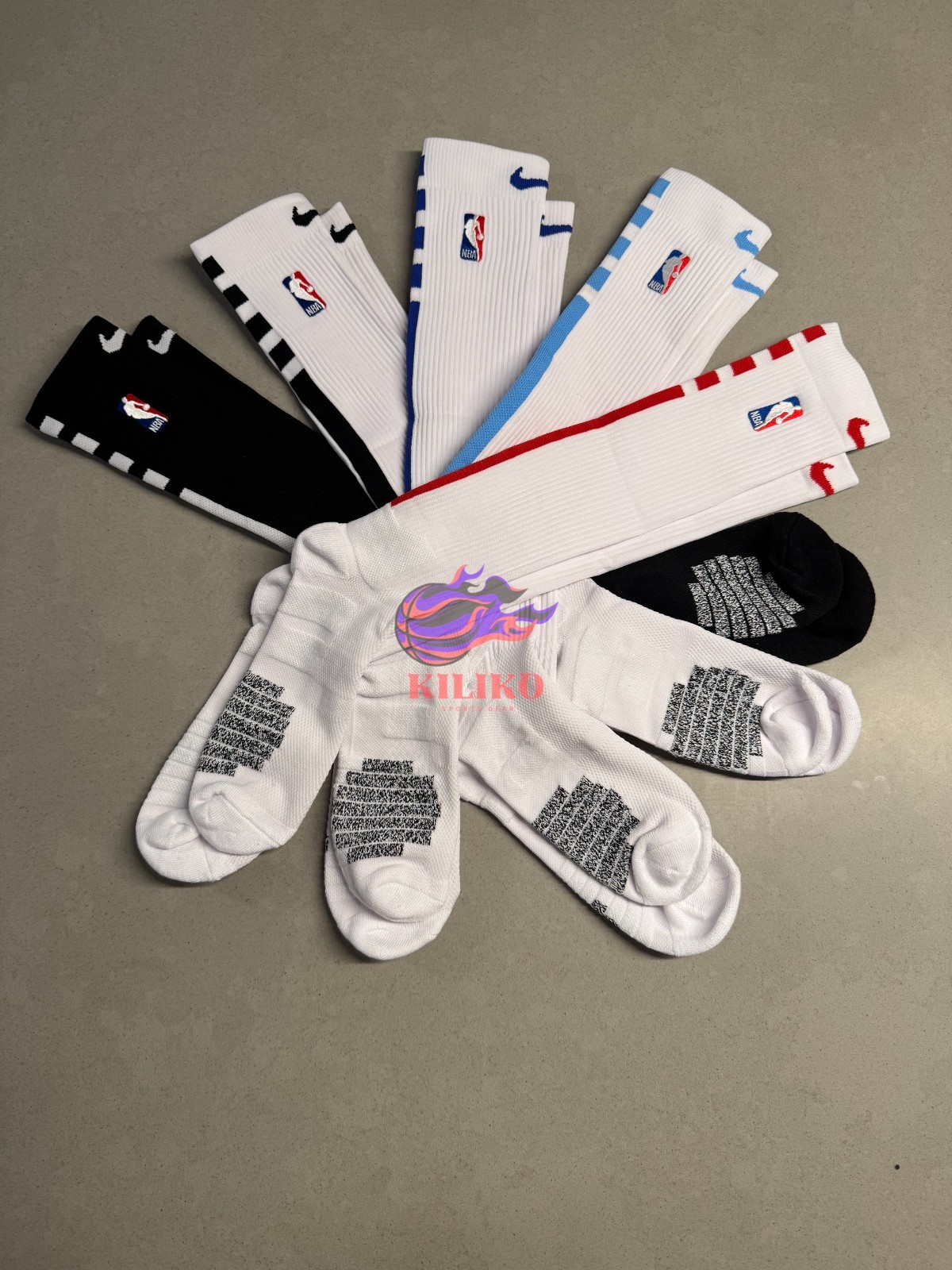 Nike NBA Authentics – White & Black – Knee Highs/Scrunchies