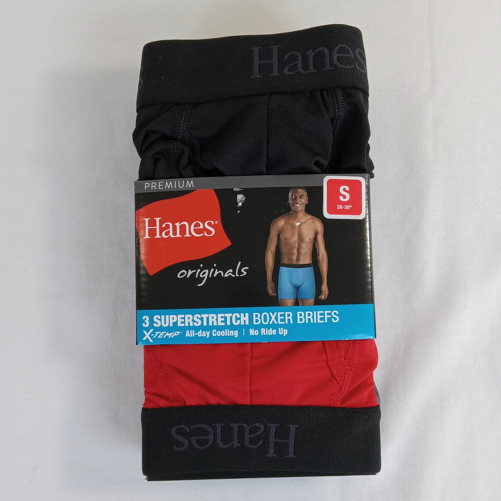 Hanes Originals Men’s 3-Pack Superstretch Boxer Briefs READ S X-Temp Cooling
