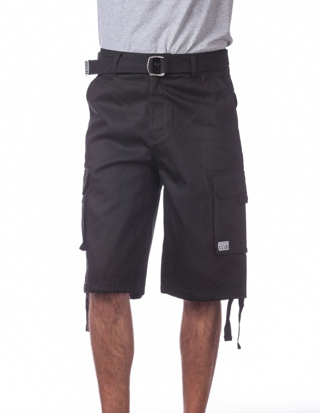 PROCLUB MENS HEAVYWEIGHT TWILL CARGO SHORTS PRO CLUB 6 POCKETS SHORTS (S-5XL)