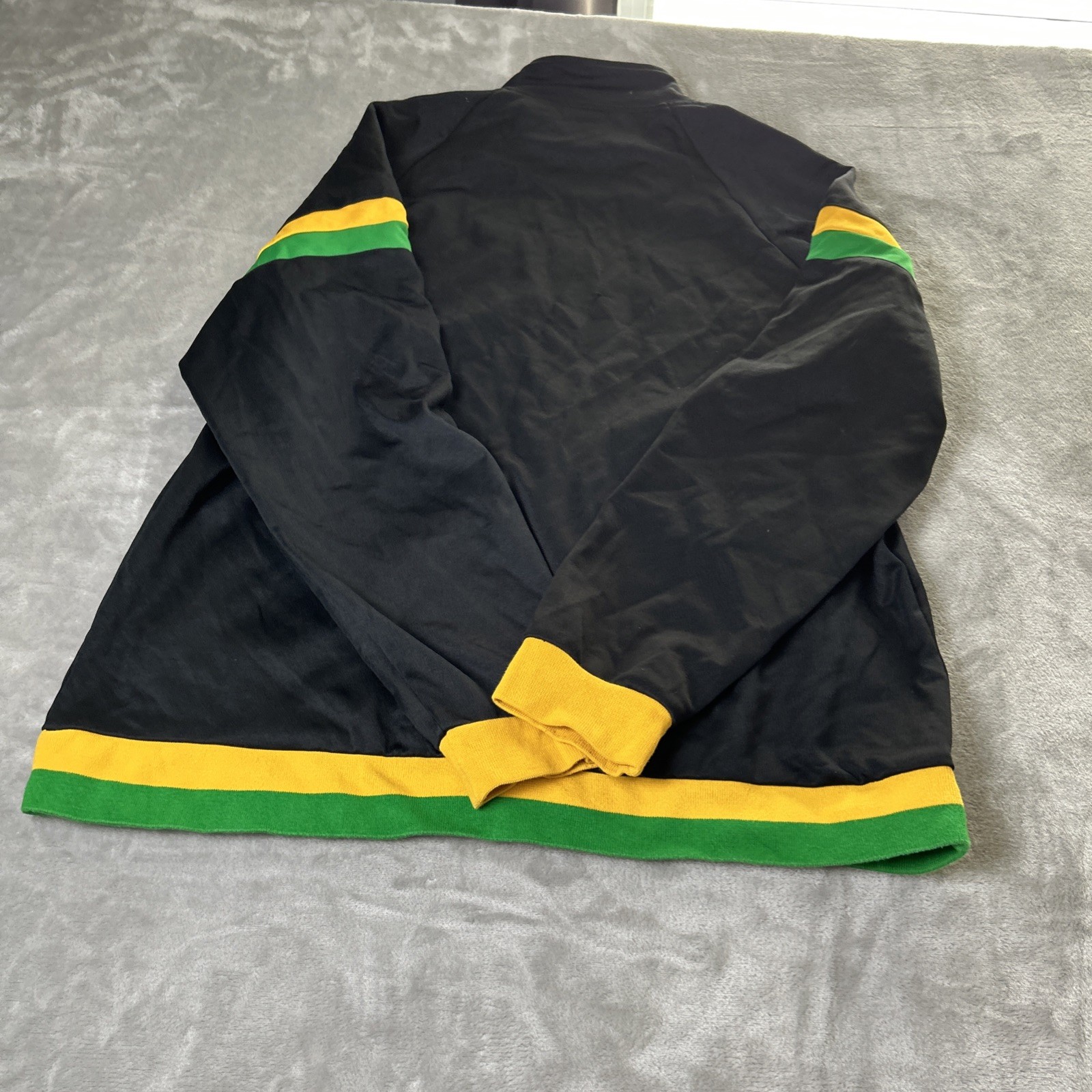 Lacoste Track Jacket Mens 3XL 9 Black Jamaica Rasta Zip Colorblock Big Croc READ