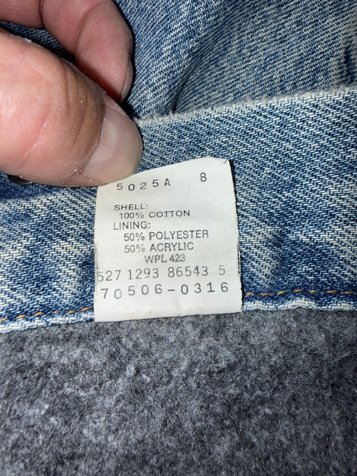 VTG 1980 Levis Type3 Trucker Jacket Mens sz 50 USA Made 70506 0316 blanket lined