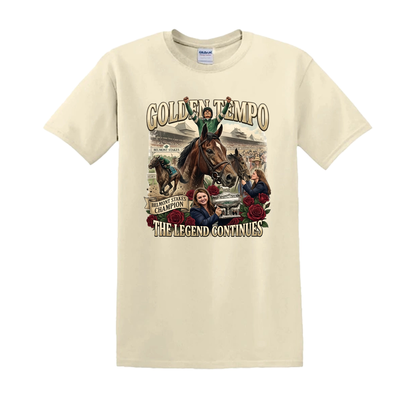 Golden Tempo The Legend Continues Horse Racing Graphic T-Shirt