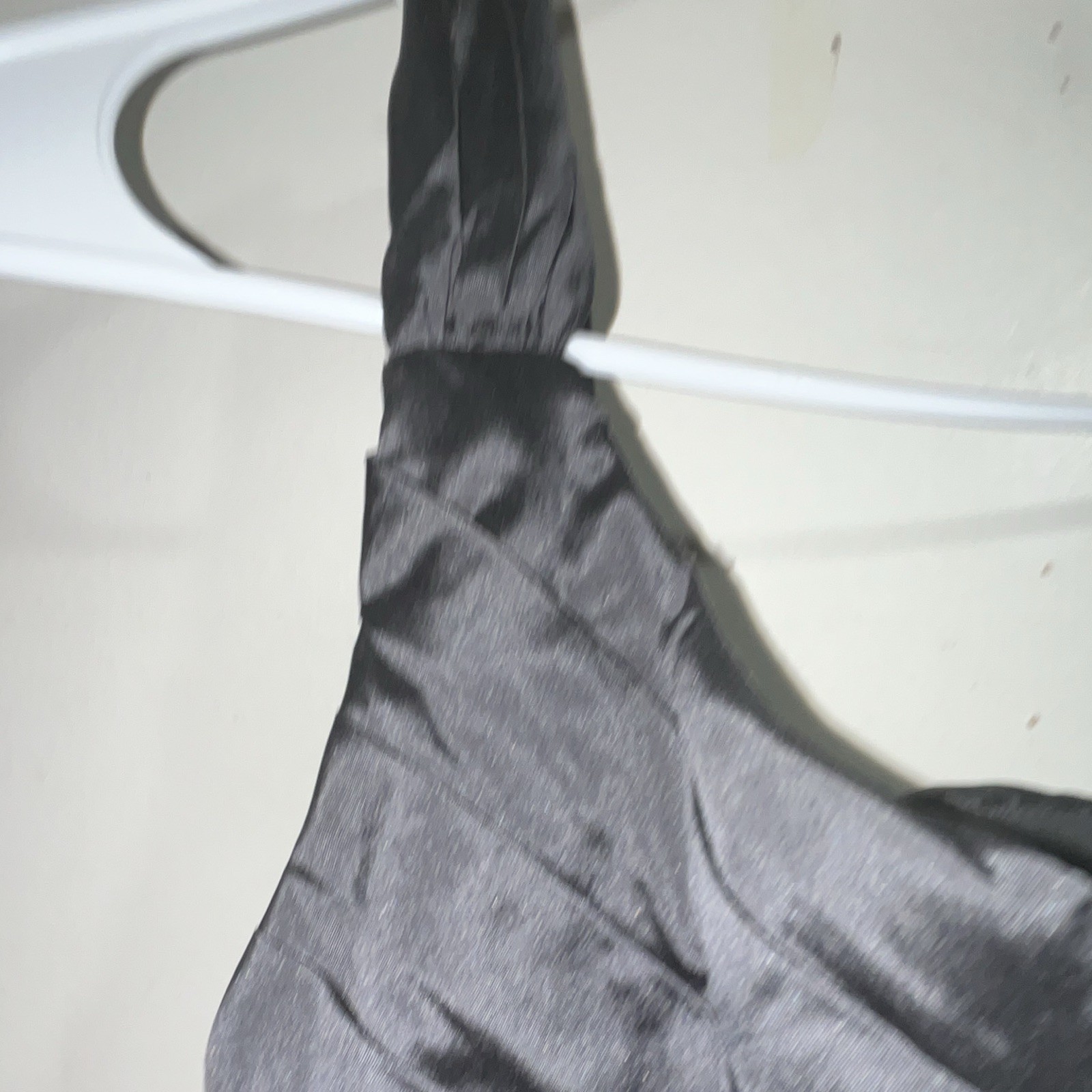Angelina Faccenda Charcoal Silk Satin Sweetheart Bow A-Line Knee Dress 10