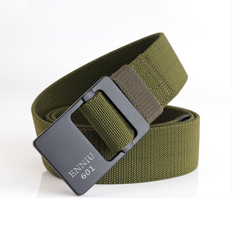 Men’s Elasticated Stretch Woven Belt Casual Outdoor Belt Alloy Buckle Belt