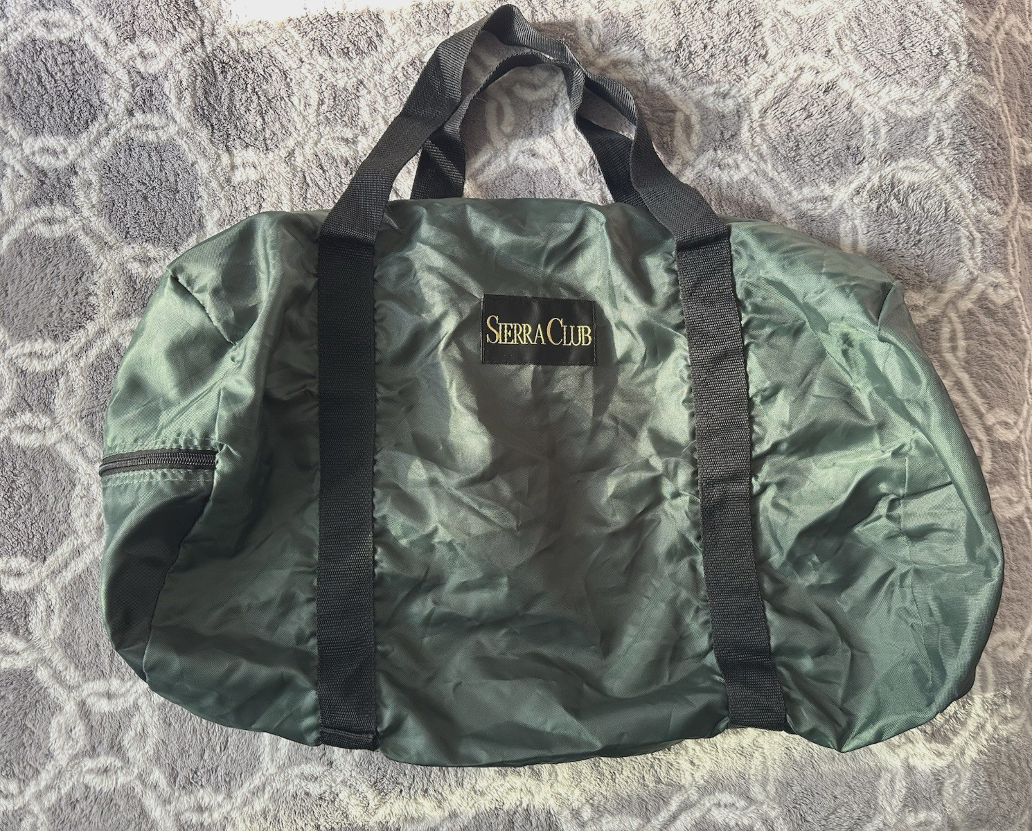 Vintage SIERRA CLUB Duffle Gym Bag Forest Green Retro 90’s Travel