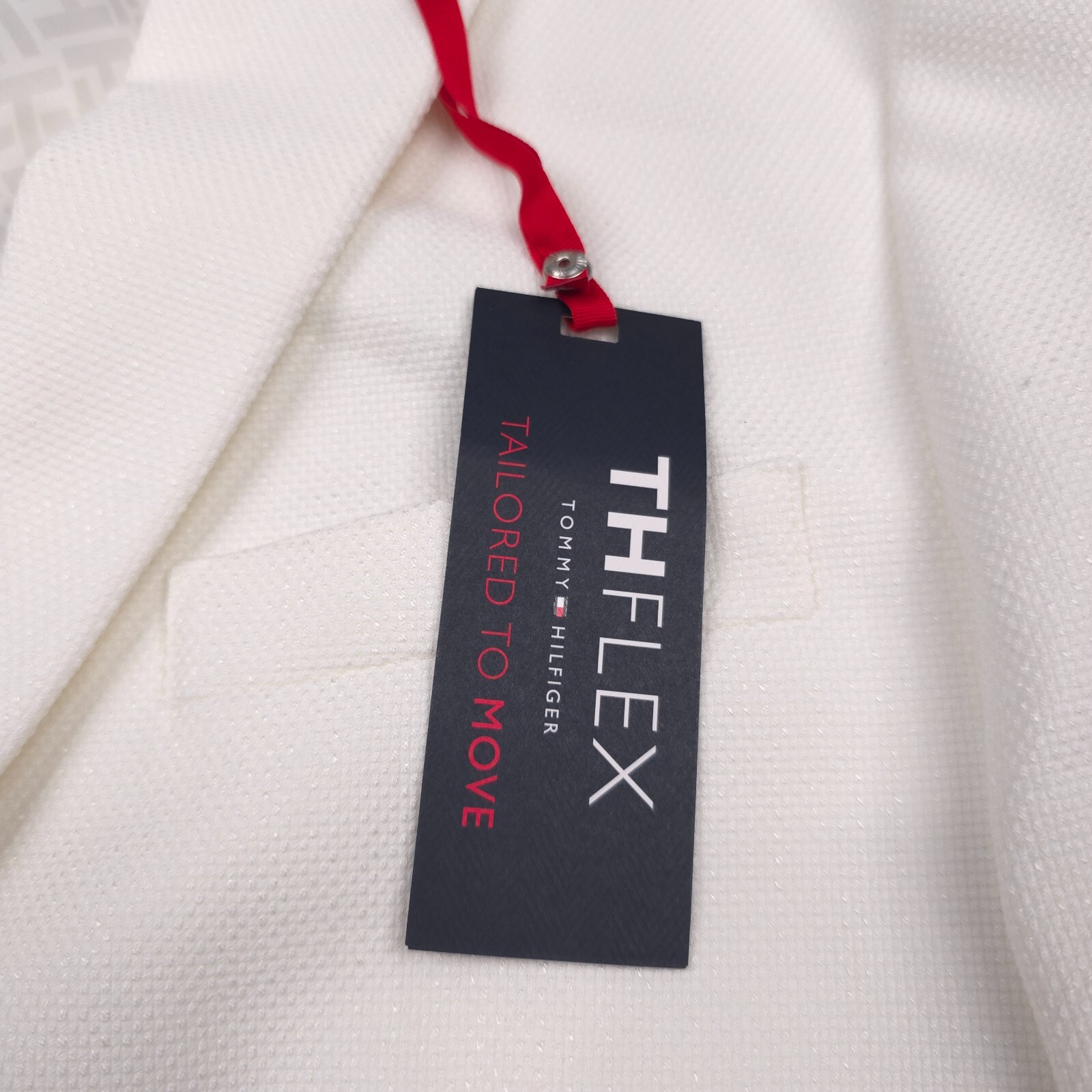 $295 Tommy Hilfiger Conrad Solid White Textured Blazer Jacket Mens Size 42R